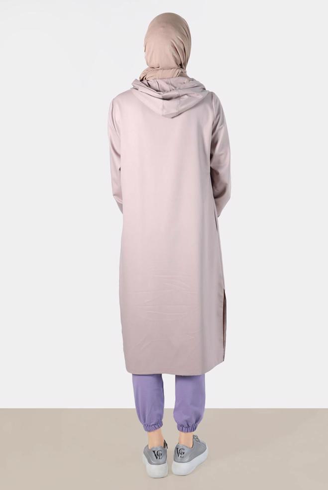 Vêtements hijab POURPRE PANTALON DE SURVÊTEMENT AVEC POIGNETS ÉLASTIQUE 70397 - ALVİNA