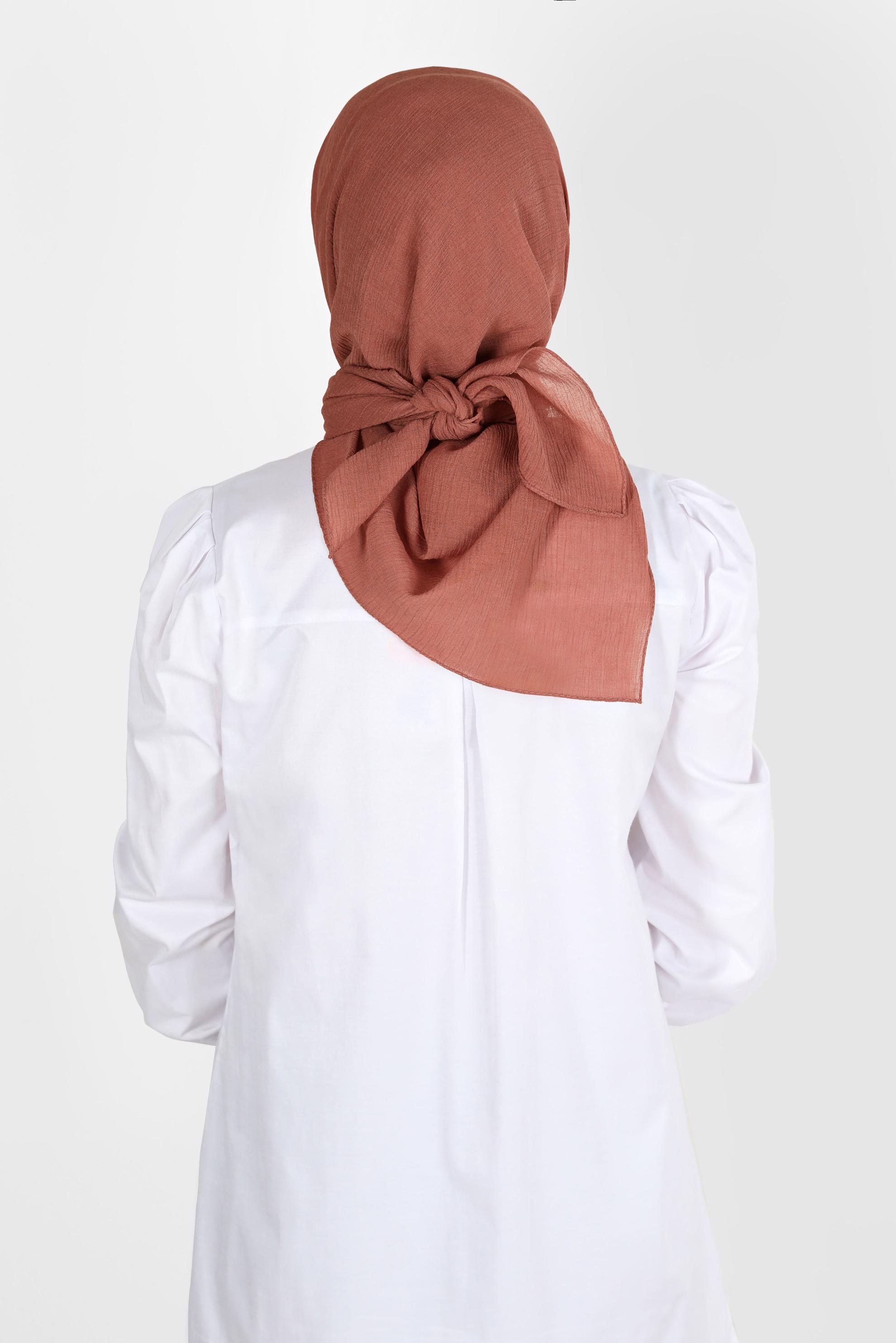Hijab clothing BROWN ALVİNA CRIMPED SCARF 8113 