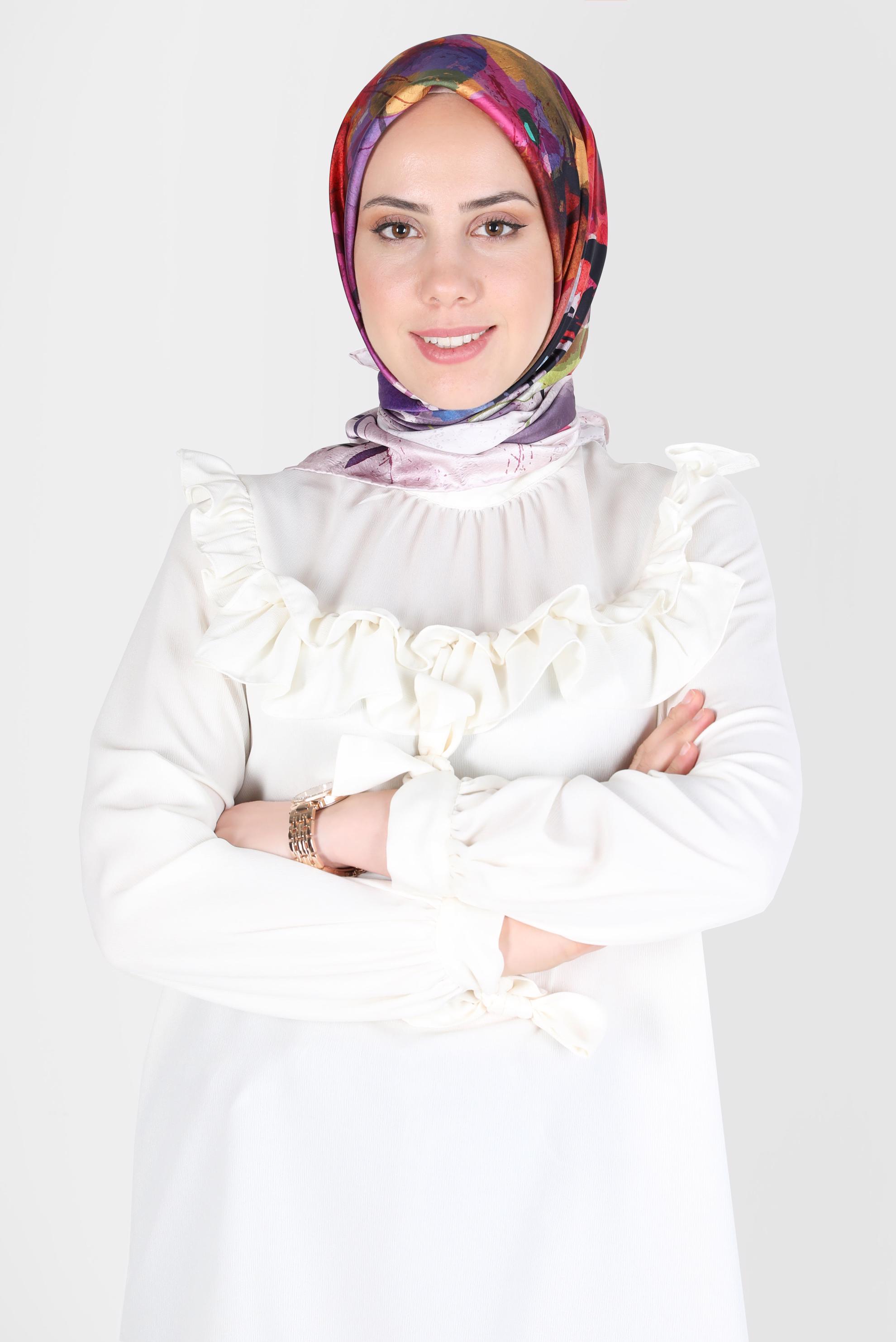 Tesettür giyim MOR ALVİNA DİJİTAL SURA EŞARP 8118 