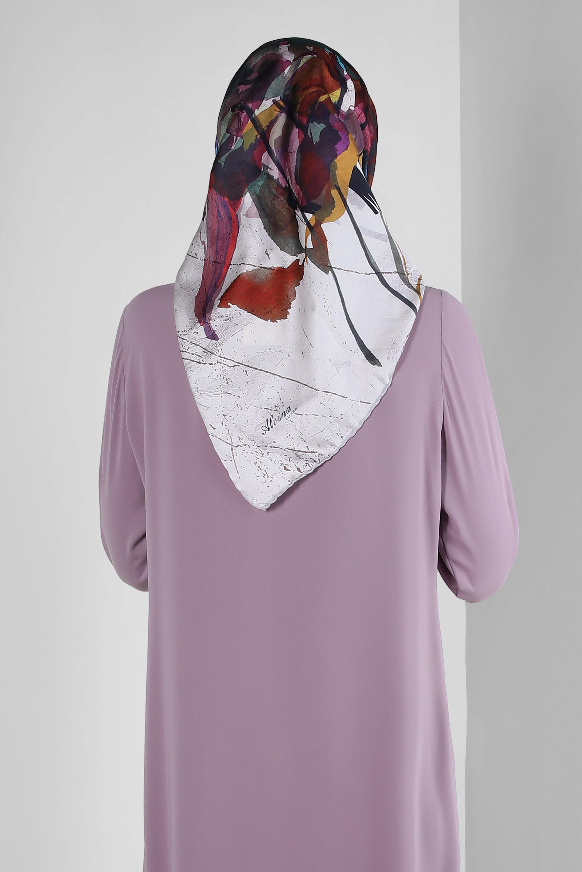 Tesettür giyim VİZON ALVİNA DİJİTAL SURA EŞARP 8118 