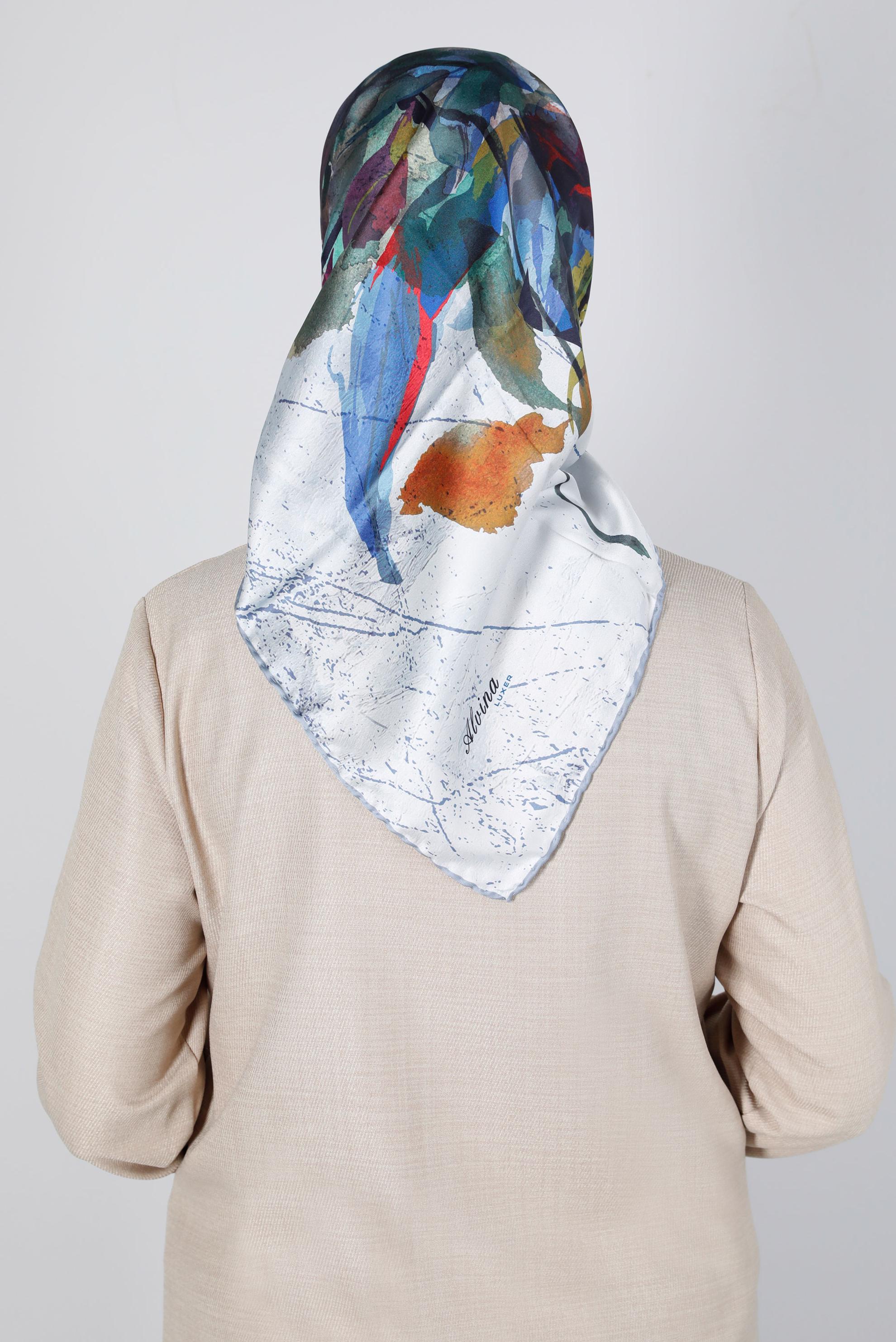 Tesettür giyim LACİVERT ALVİNA DİJİTAL SURA EŞARP 8118 