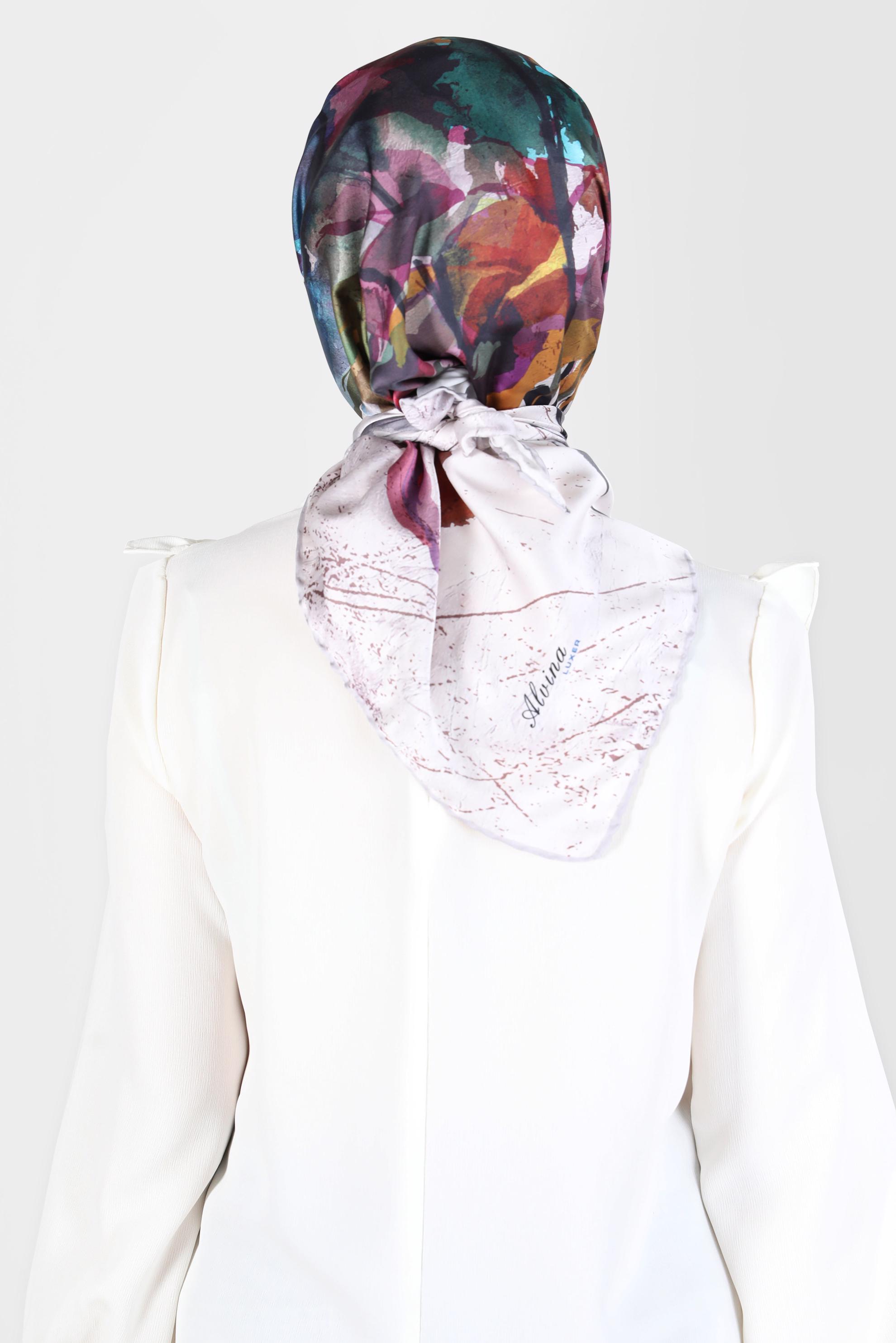 Tesettür giyim MOR ALVİNA DİJİTAL SURA EŞARP 8118 