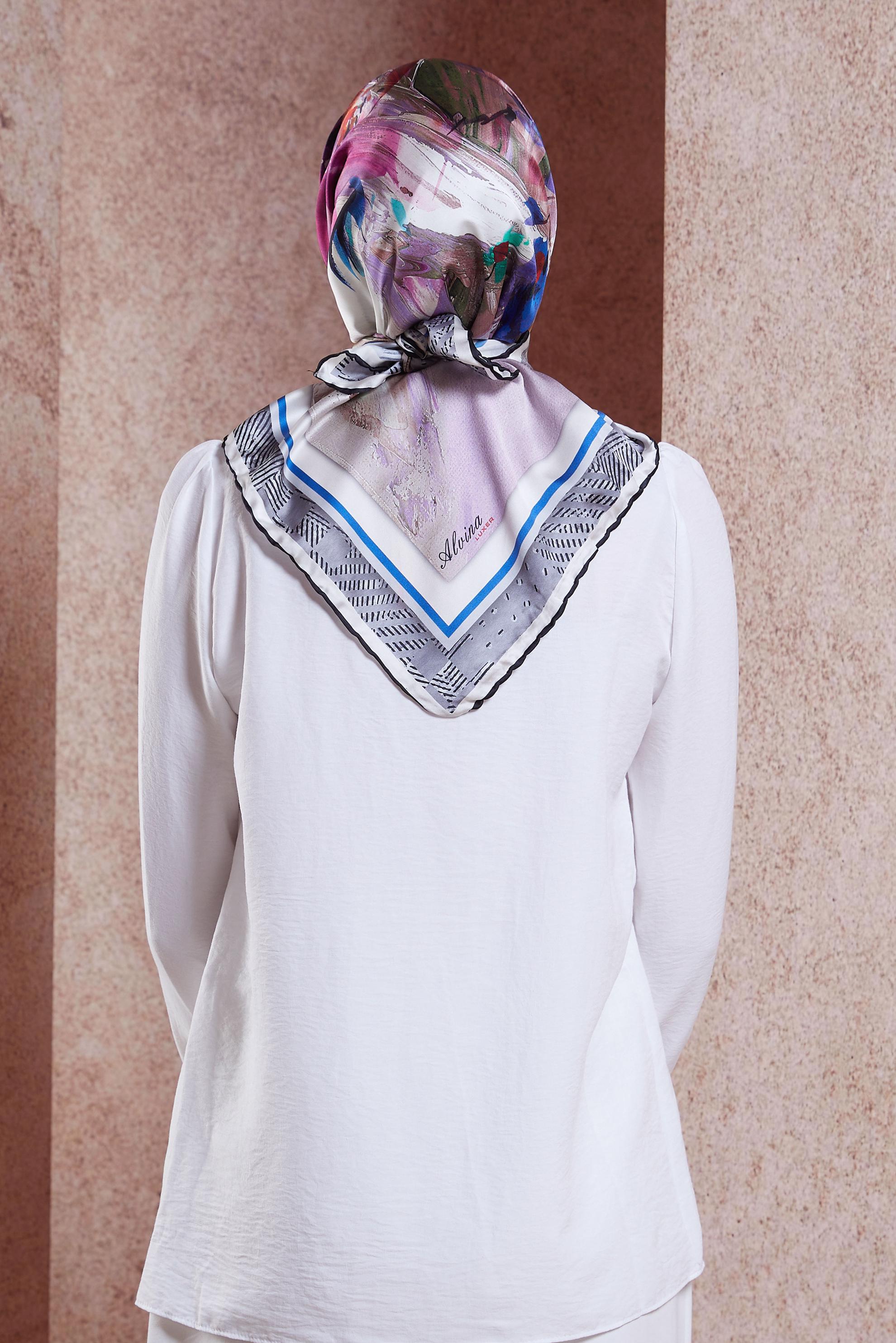 Tesettür giyim SİYAH ALVİNA DİJİTAL SURA EŞARP 8120