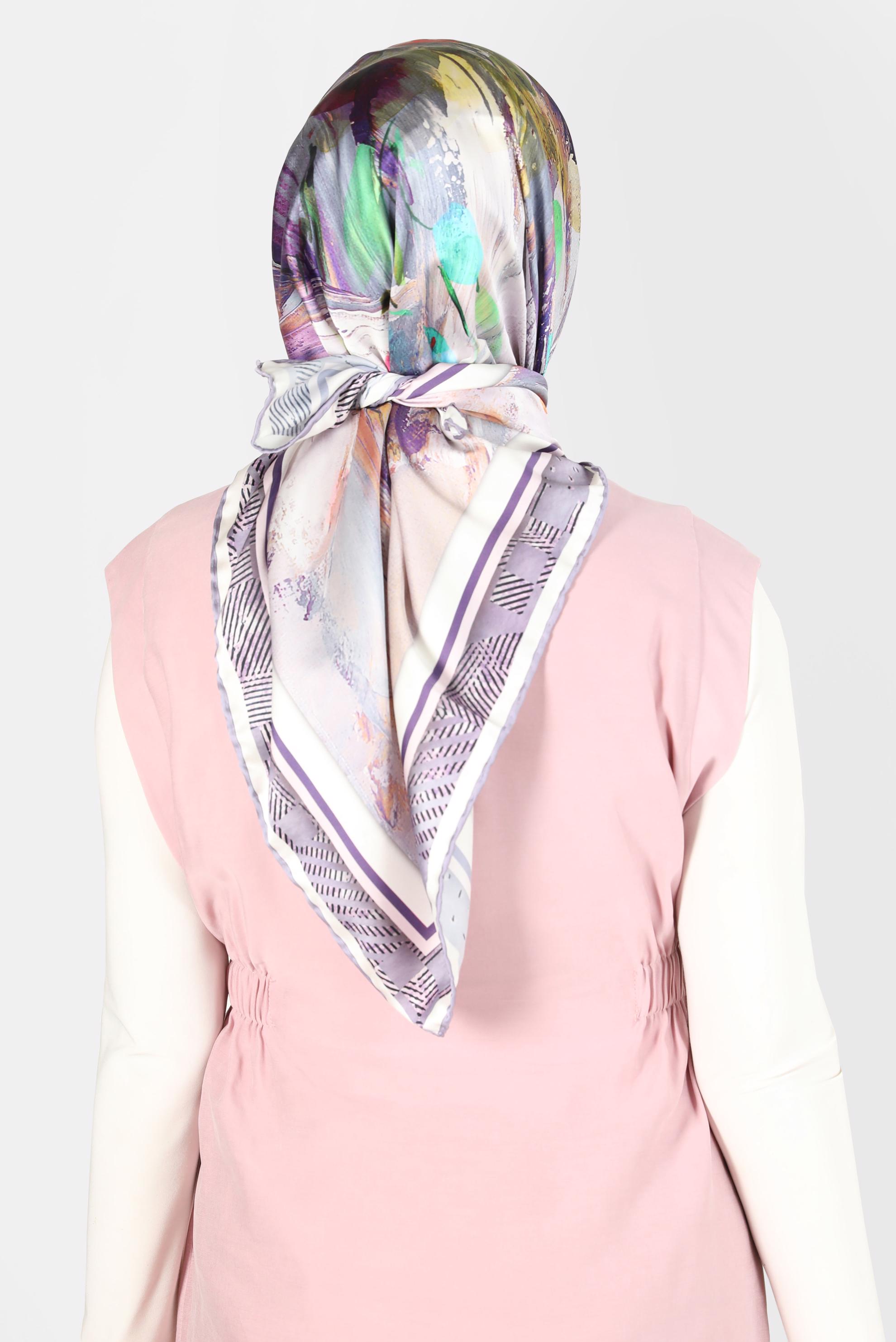 Tesettür giyim MOR ALVİNA DİJİTAL SURA EŞARP 8120