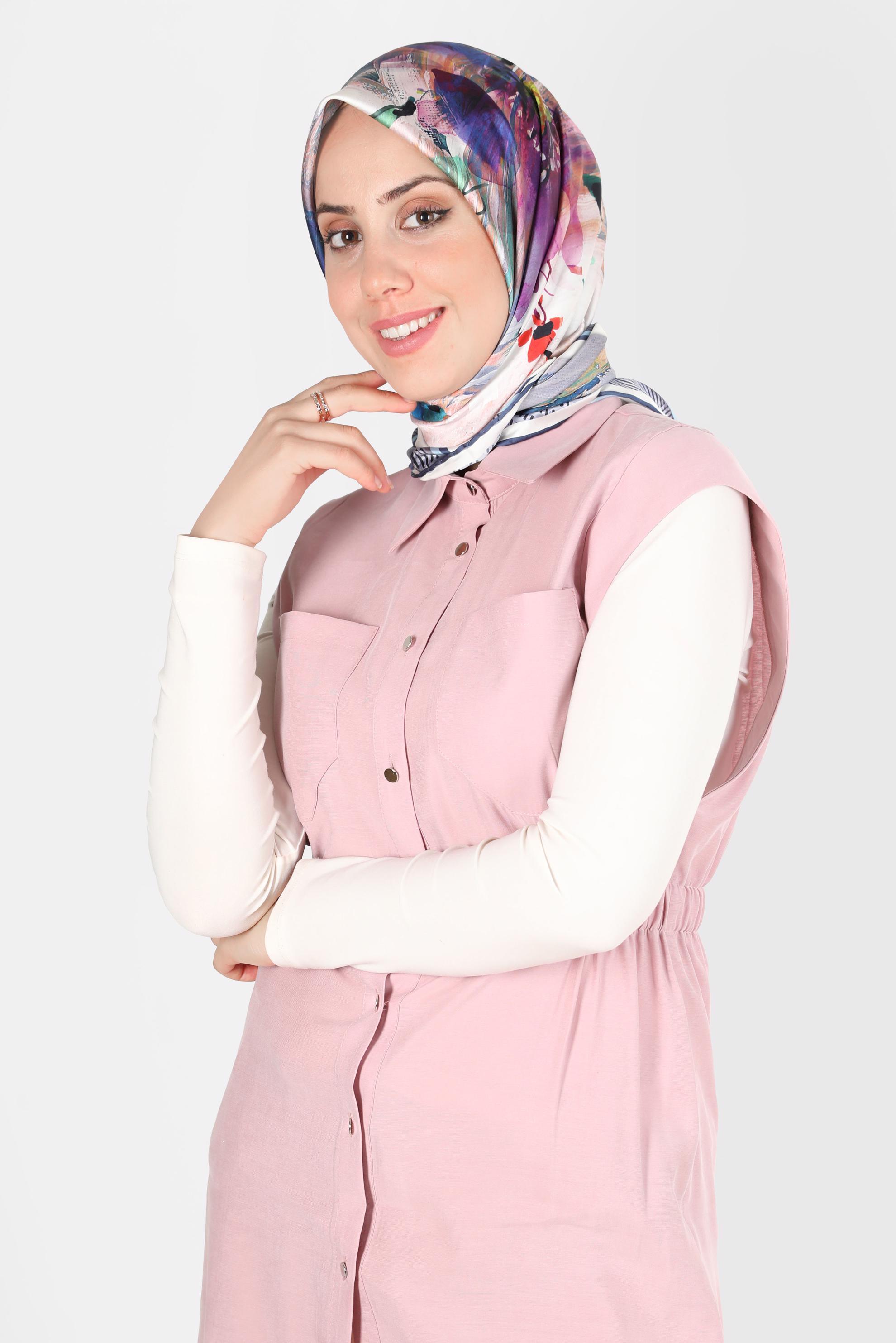 Tesettür giyim LACİVERT ALVİNA DİJİTAL SURA EŞARP 8120