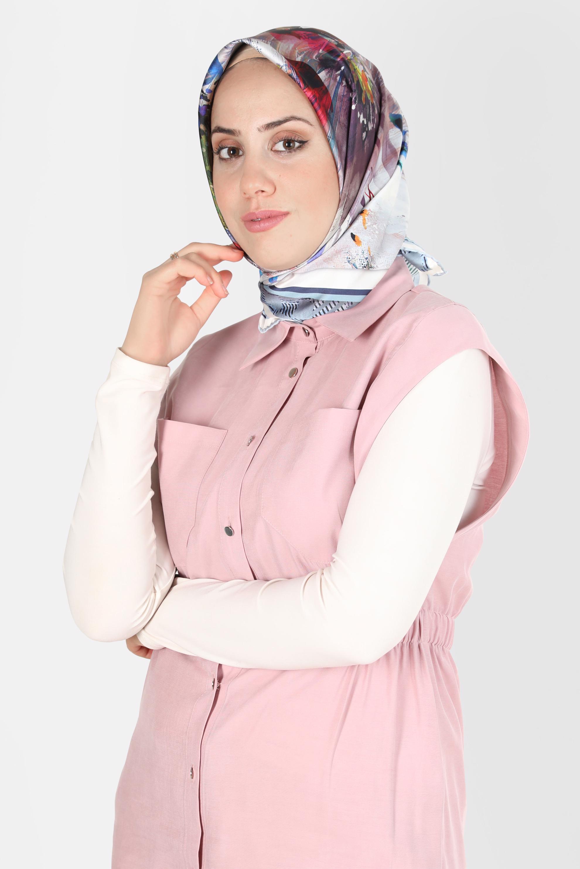 Tesettür giyim GRİ ALVİNA DİJİTAL SURA EŞARP 8120