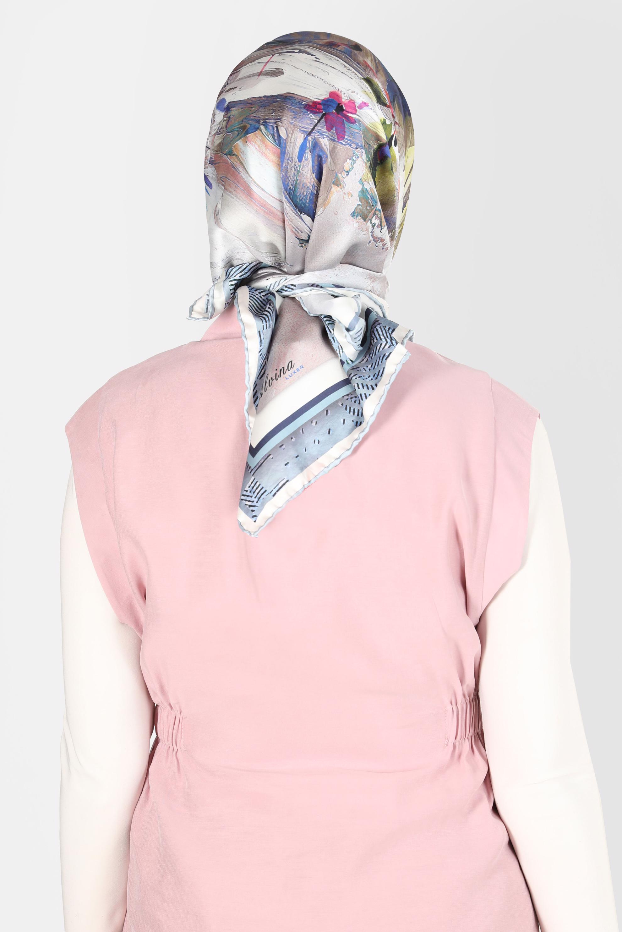 Tesettür giyim GRİ ALVİNA DİJİTAL SURA EŞARP 8120