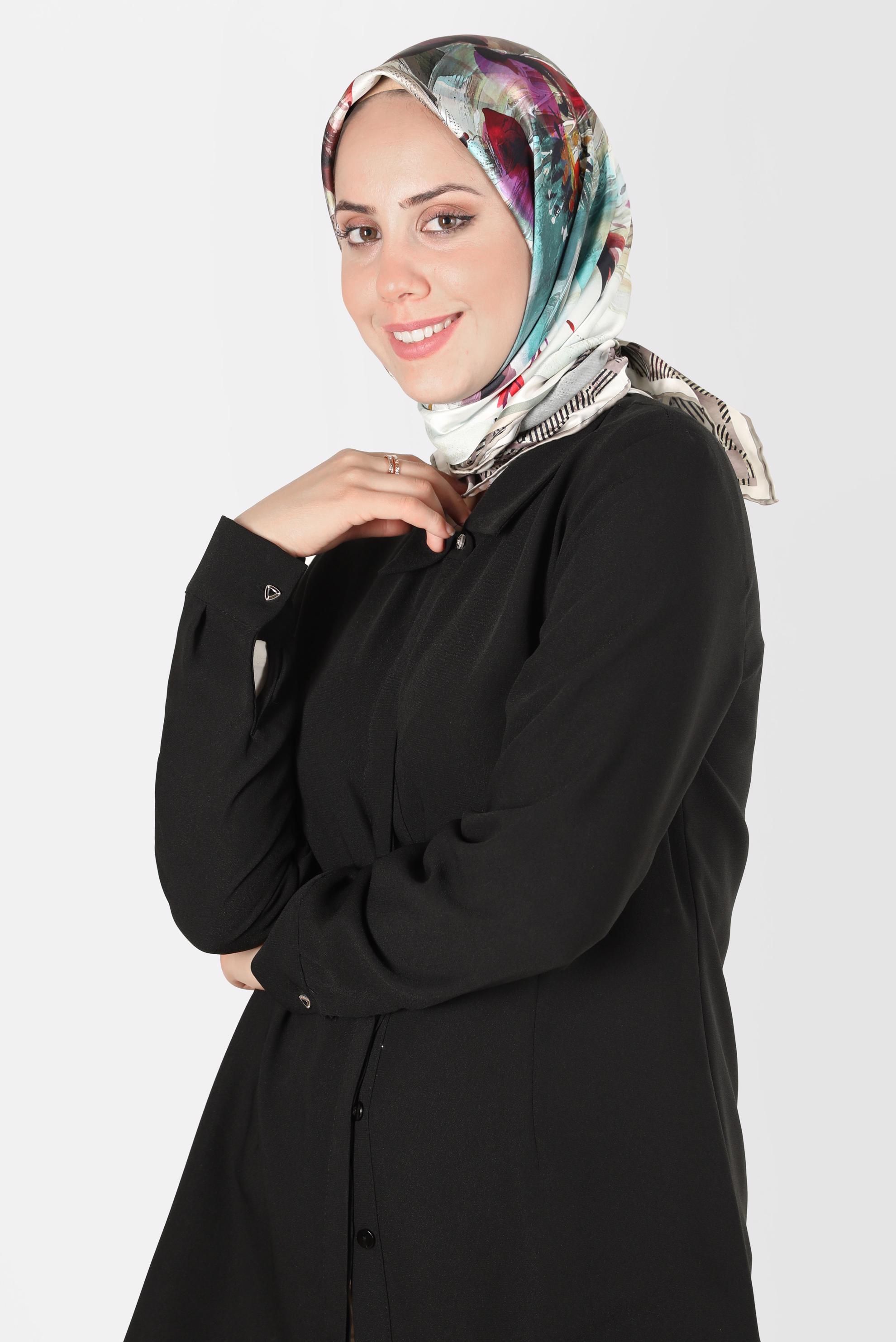 Tesettür giyim YEŞİL ALVİNA DİJİTAL SURA EŞARP 8120