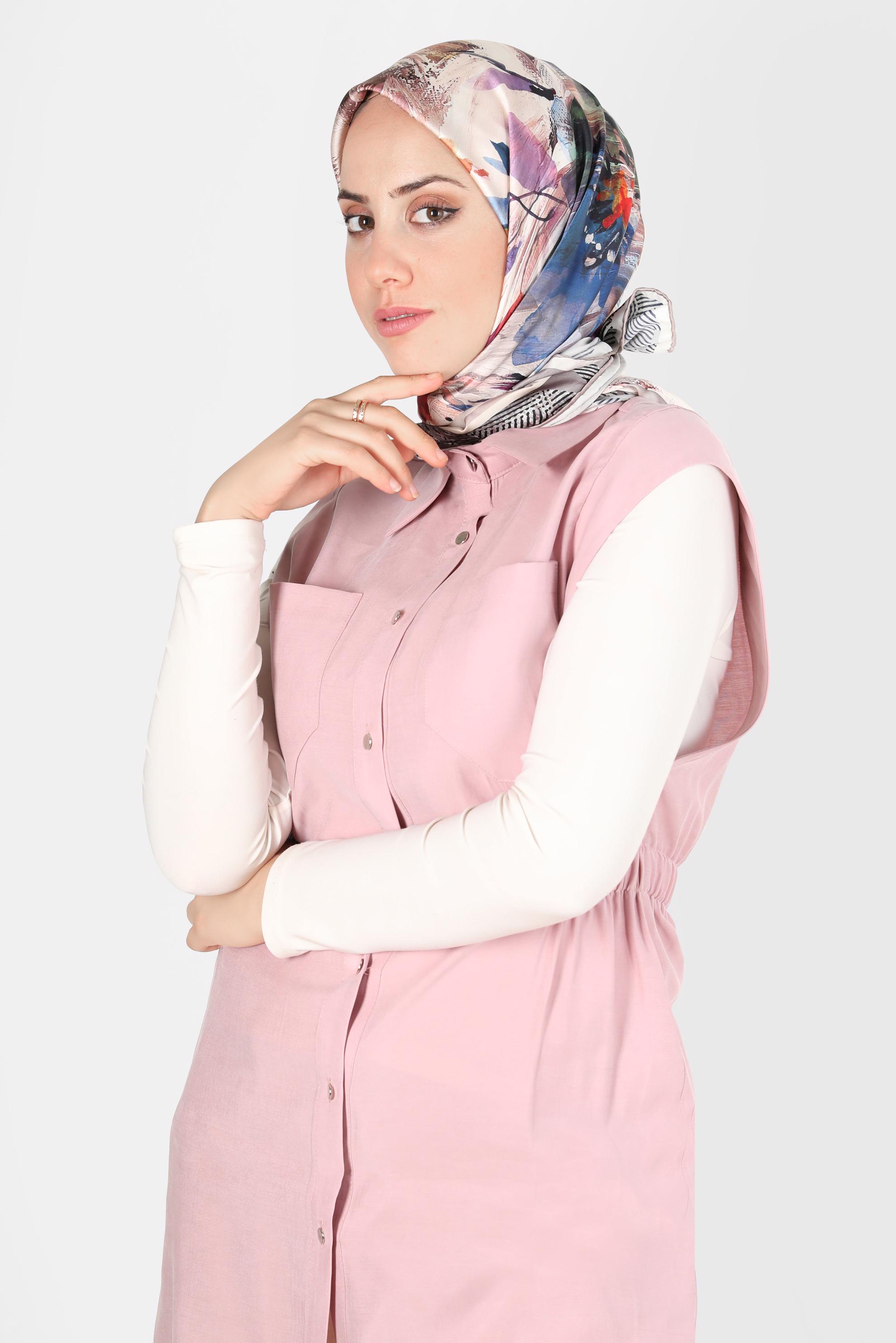 Tesettür giyim VİZON ALVİNA DİJİTAL SURA EŞARP 8120