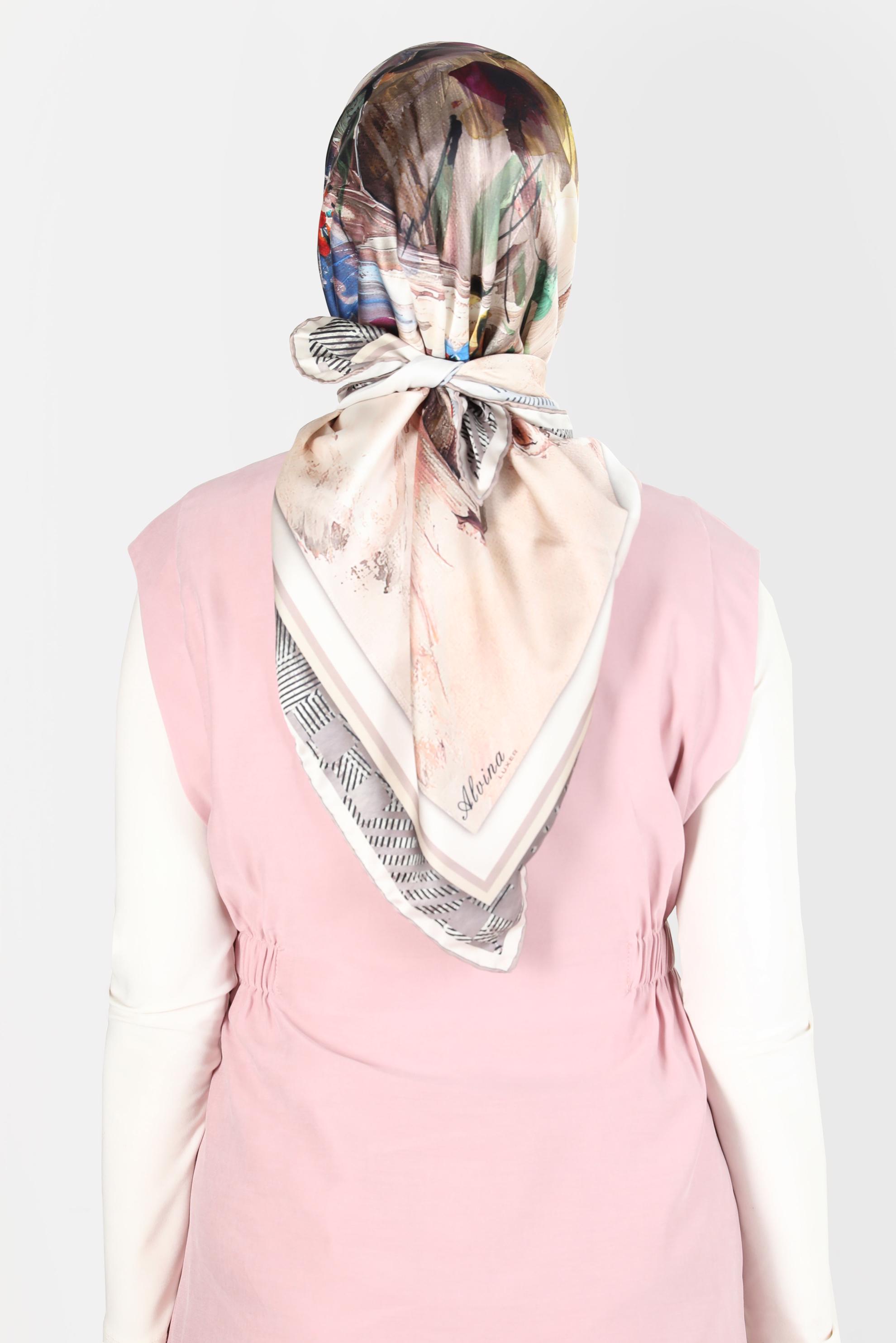 Tesettür giyim VİZON ALVİNA DİJİTAL SURA EŞARP 8120