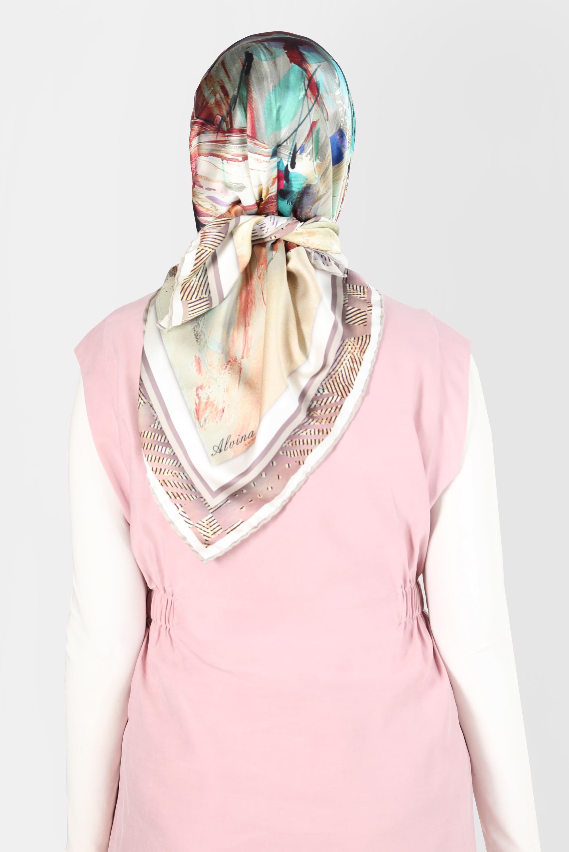 Tesettür giyim MAVİ ALVİNA DİJİTAL SURA EŞARP 8120