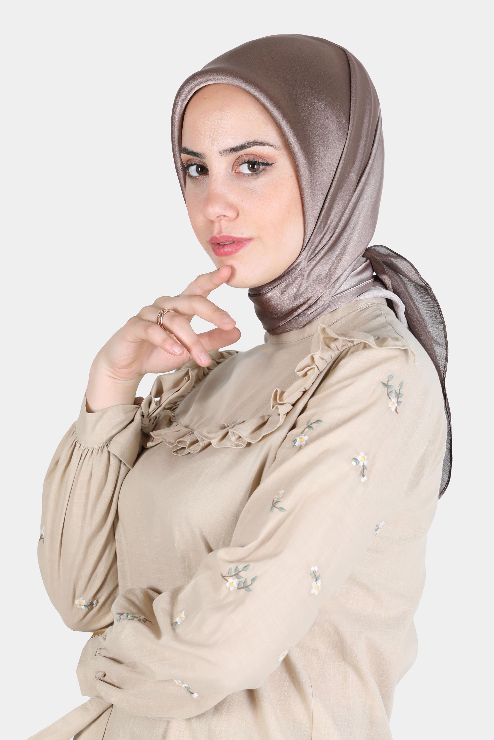 Tesettür giyim KAHVE ALVİNA DİJİTAL SURA EŞARP 8121 