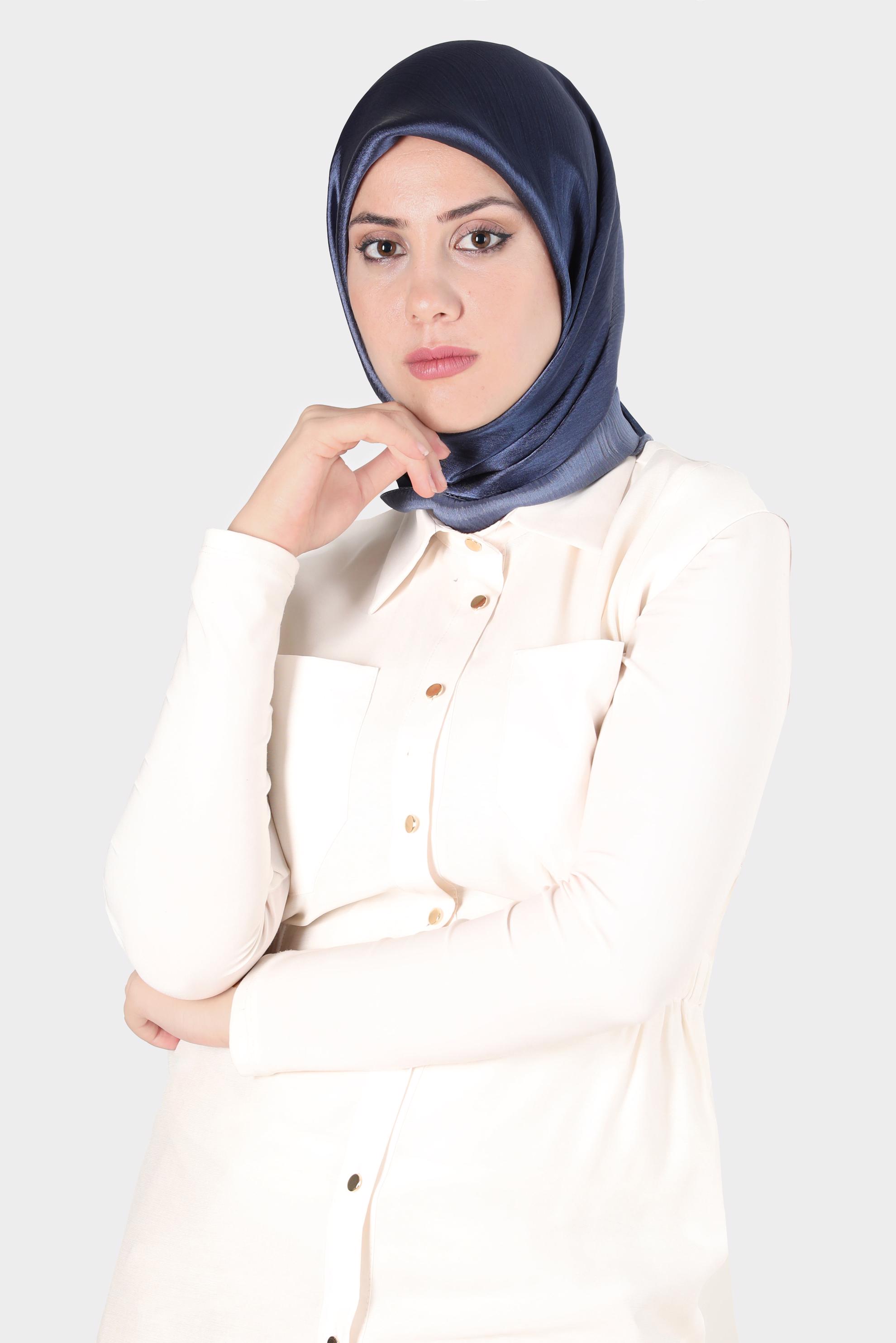 Tesettür giyim LACİVERT ALVİNA DİJİTAL SURA EŞARP 8121 