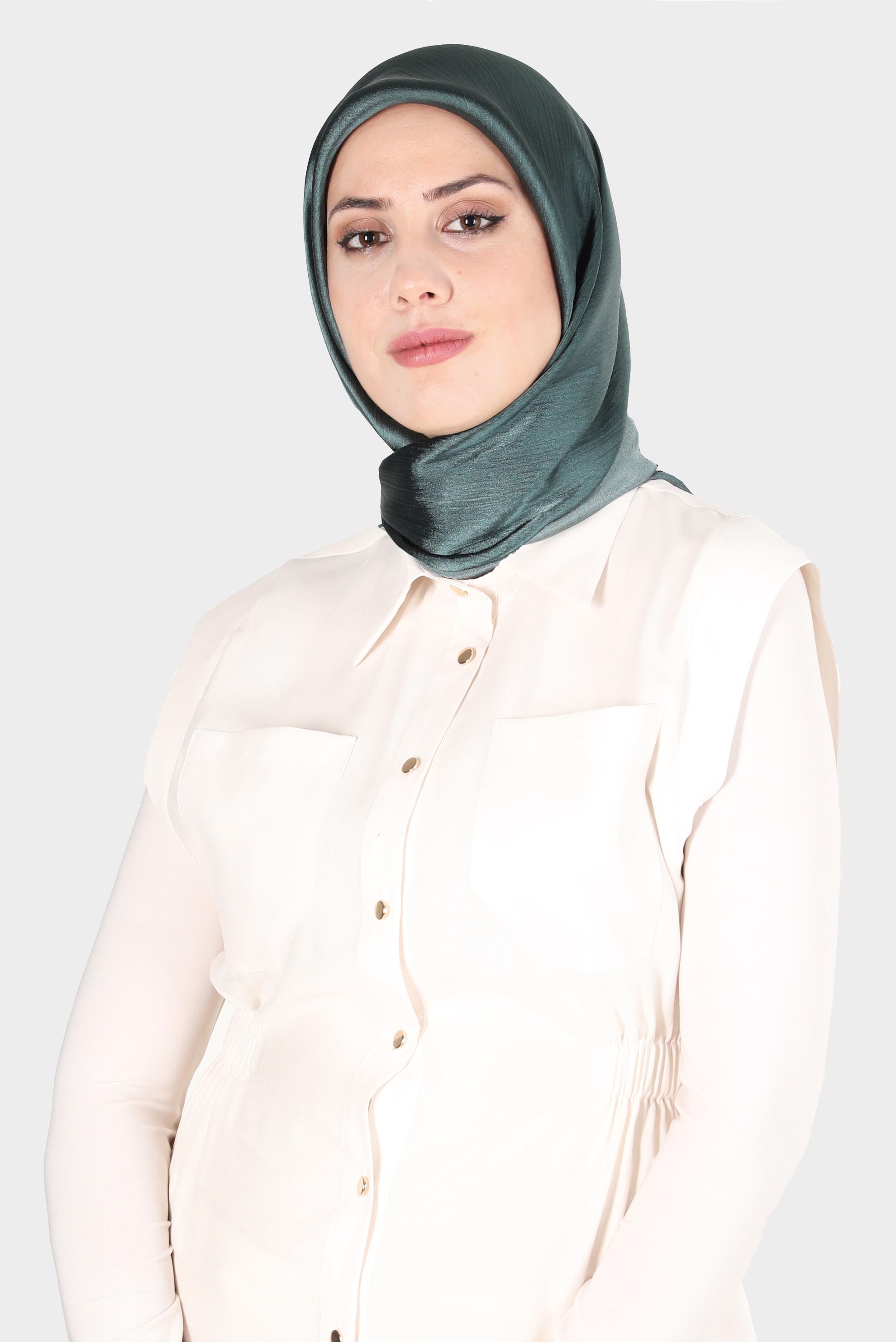 Tesettür giyim YEŞİL ALVİNA DİJİTAL SURA EŞARP 8121 