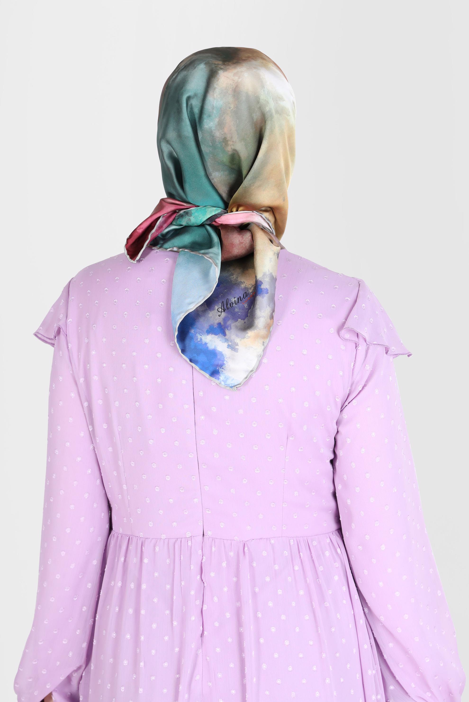 Tesettür giyim BEJ ALVİNA DİJİTAL SURA EŞARP 8122