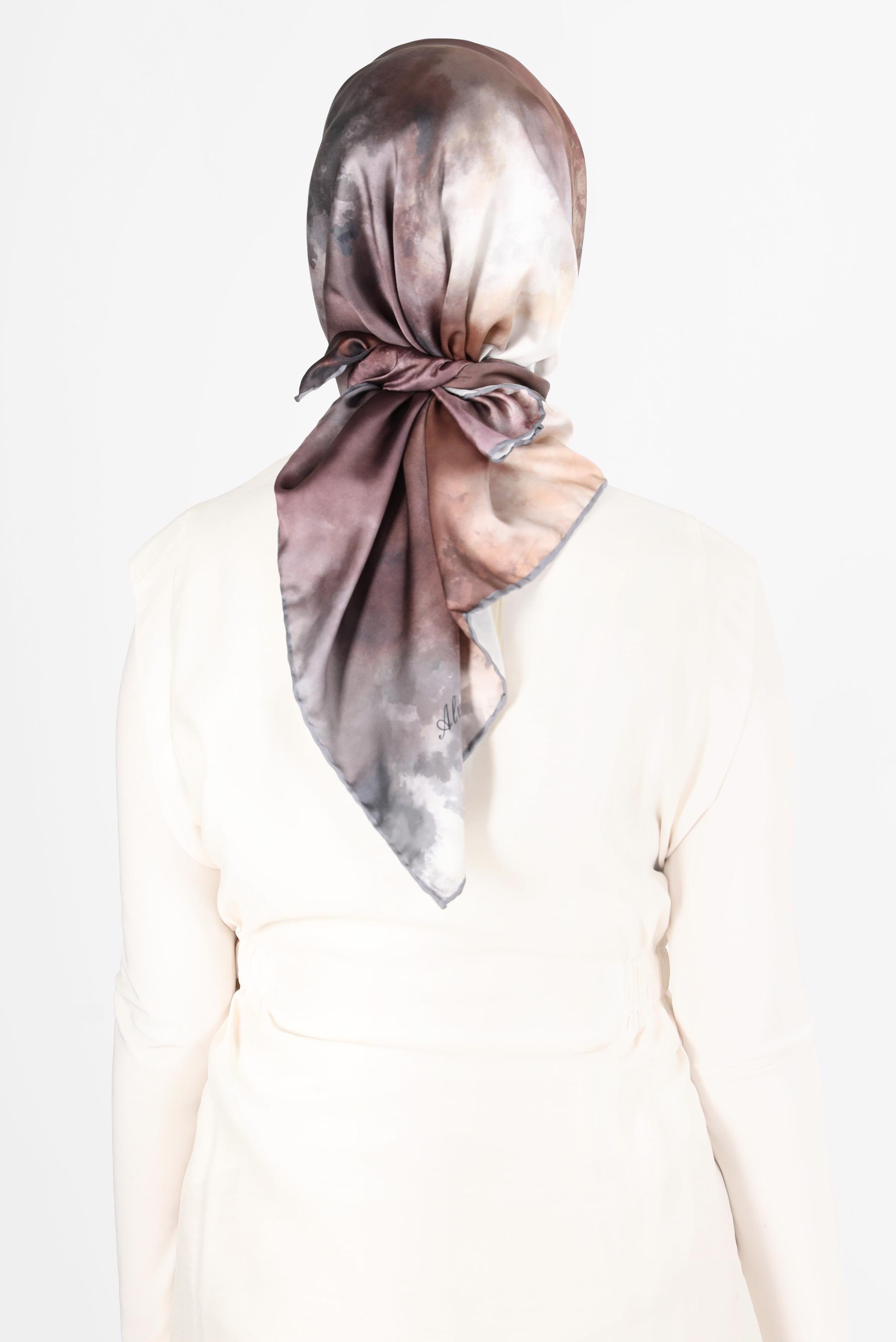 Tesettür giyim GRİ ALVİNA DİJİTAL SURA EŞARP 8122