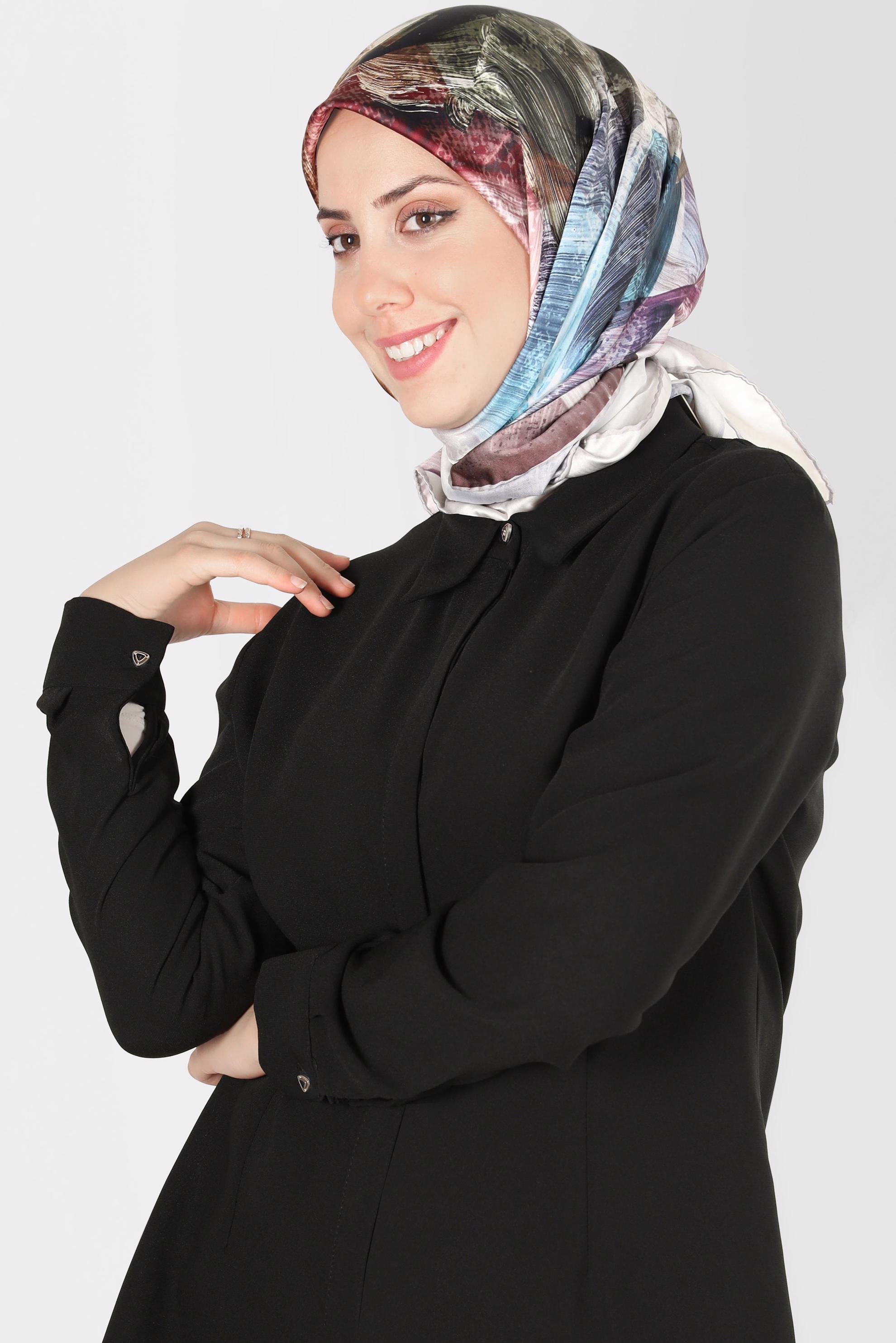 Tesettür giyim MOR ALVİNA DİJİTAL SURA EŞARP 8123 