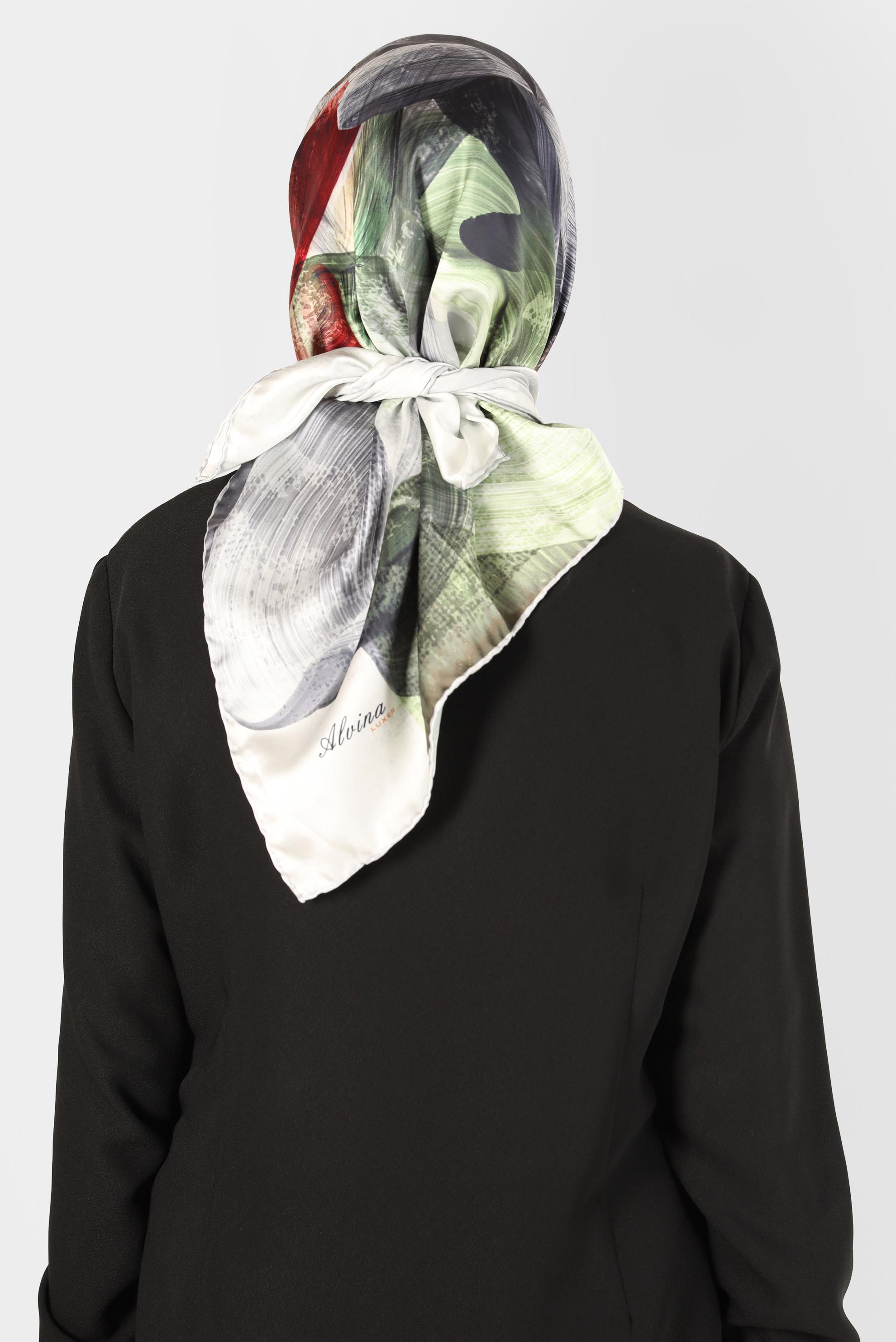 Tesettür giyim GÜMÜŞ ALVİNA DİJİTAL SURA EŞARP 8123 