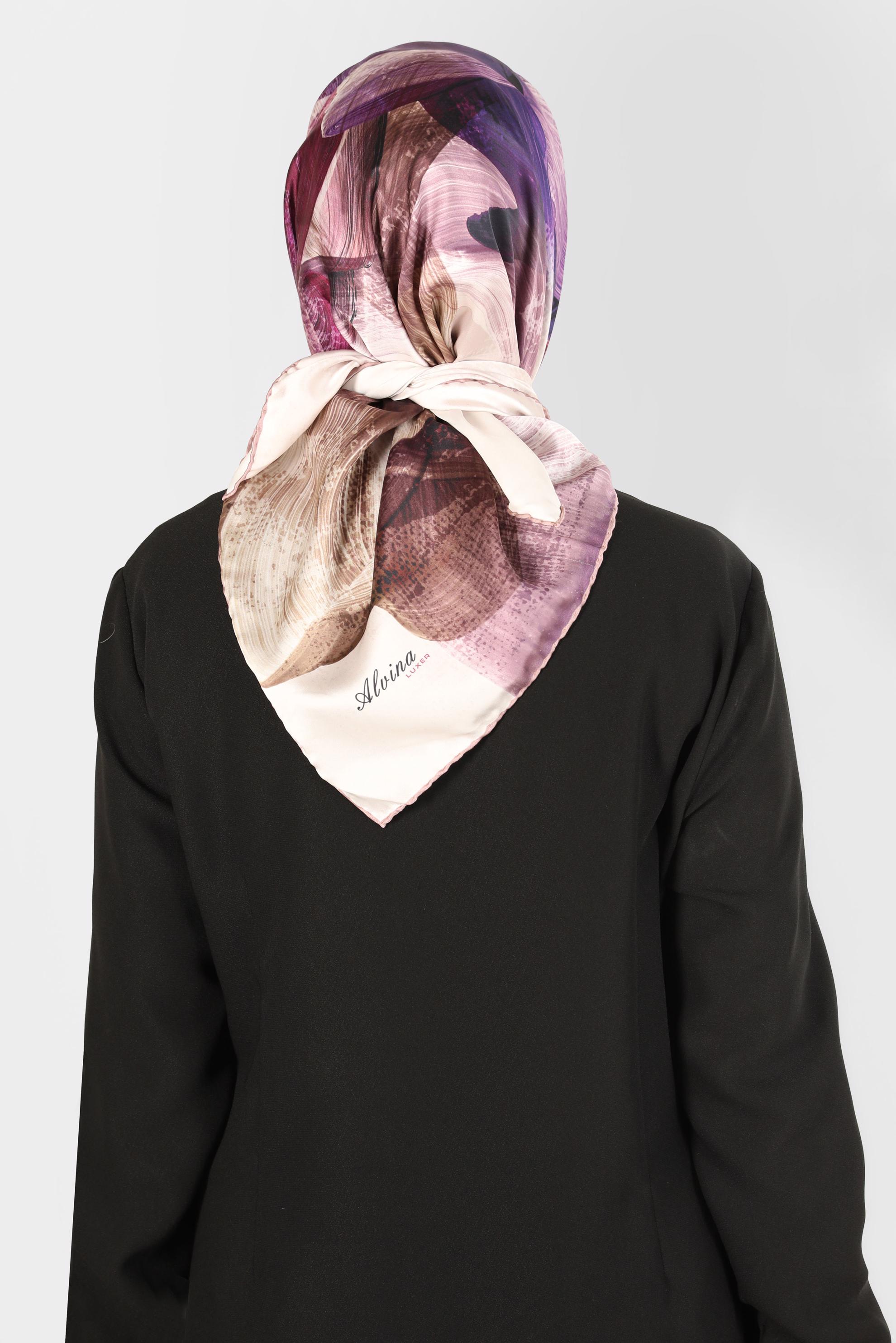 Tesettür giyim PUDRA ALVİNA DİJİTAL SURA EŞARP 8123 