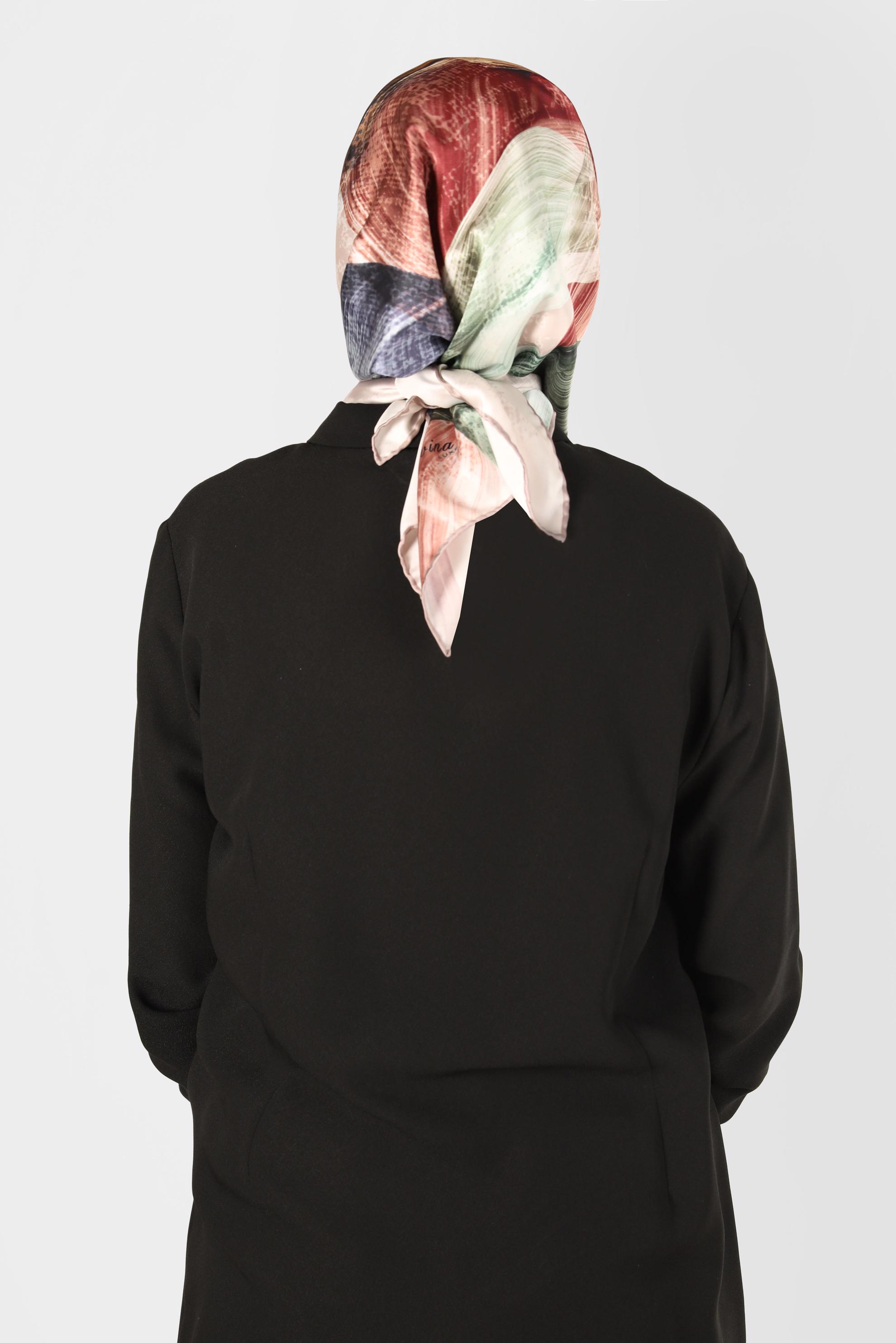 Tesettür giyim VİZON ALVİNA DİJİTAL SURA EŞARP 8123 