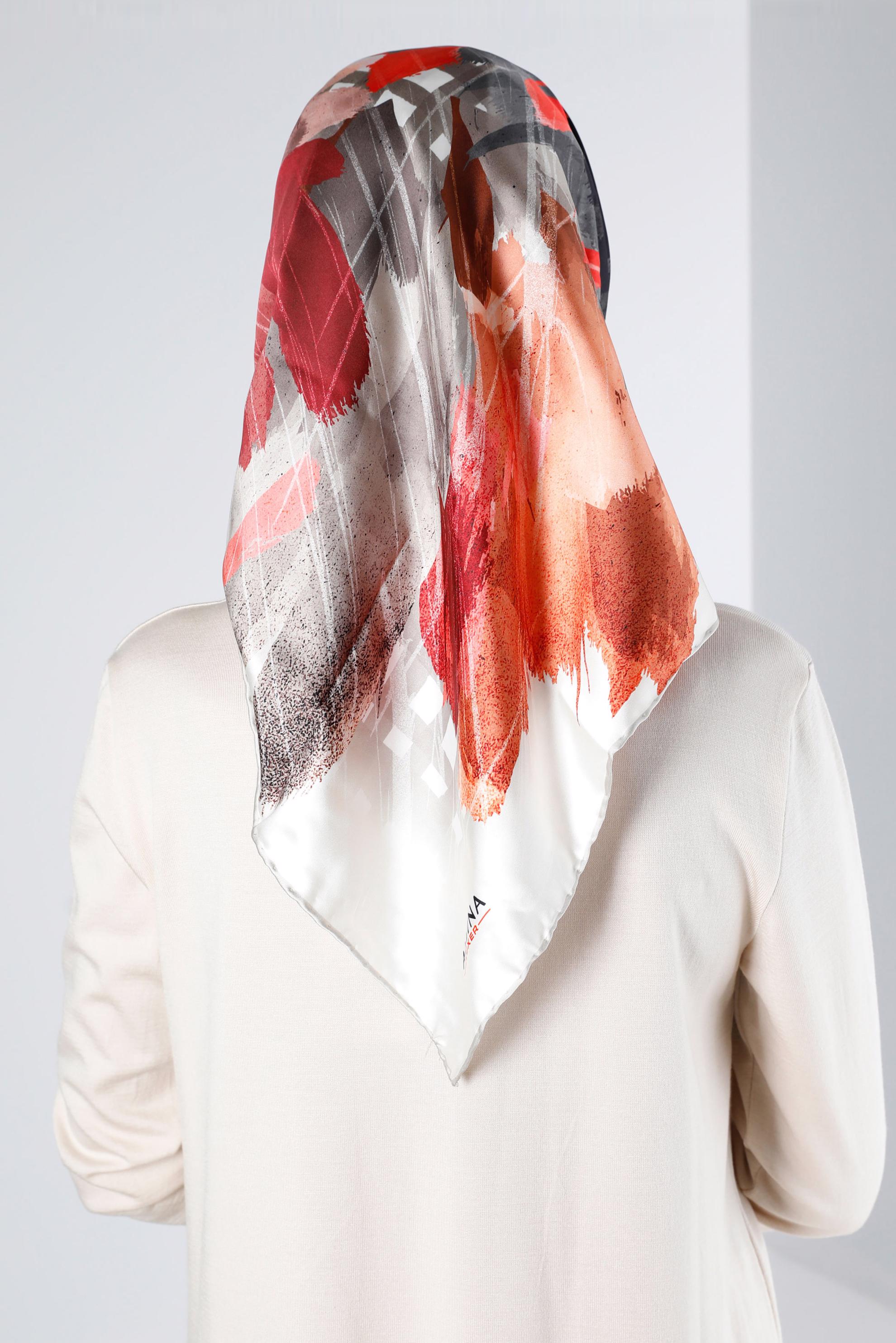 Tesettür giyim BORDO ALVİNA DİJİTAL SURA EŞARP 8124 