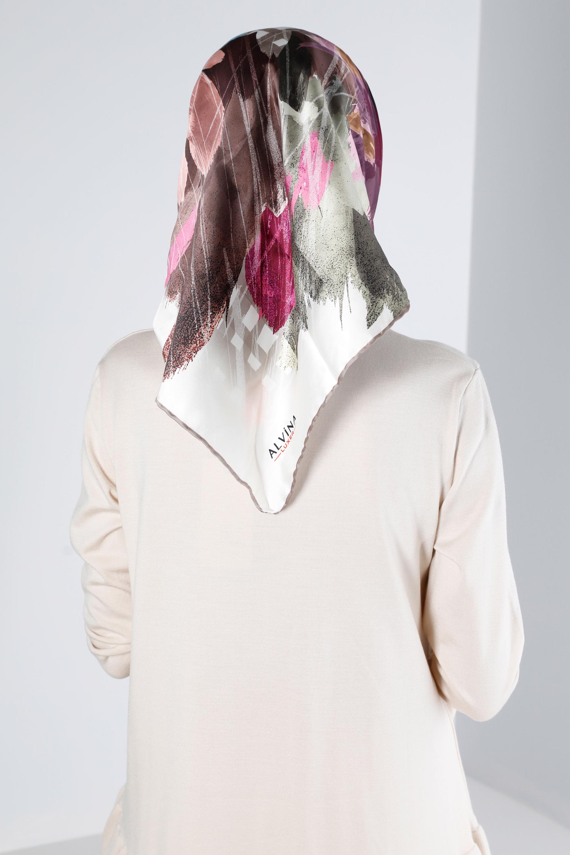 Tesettür giyim KAHVE ALVİNA DİJİTAL SURA EŞARP 8124 