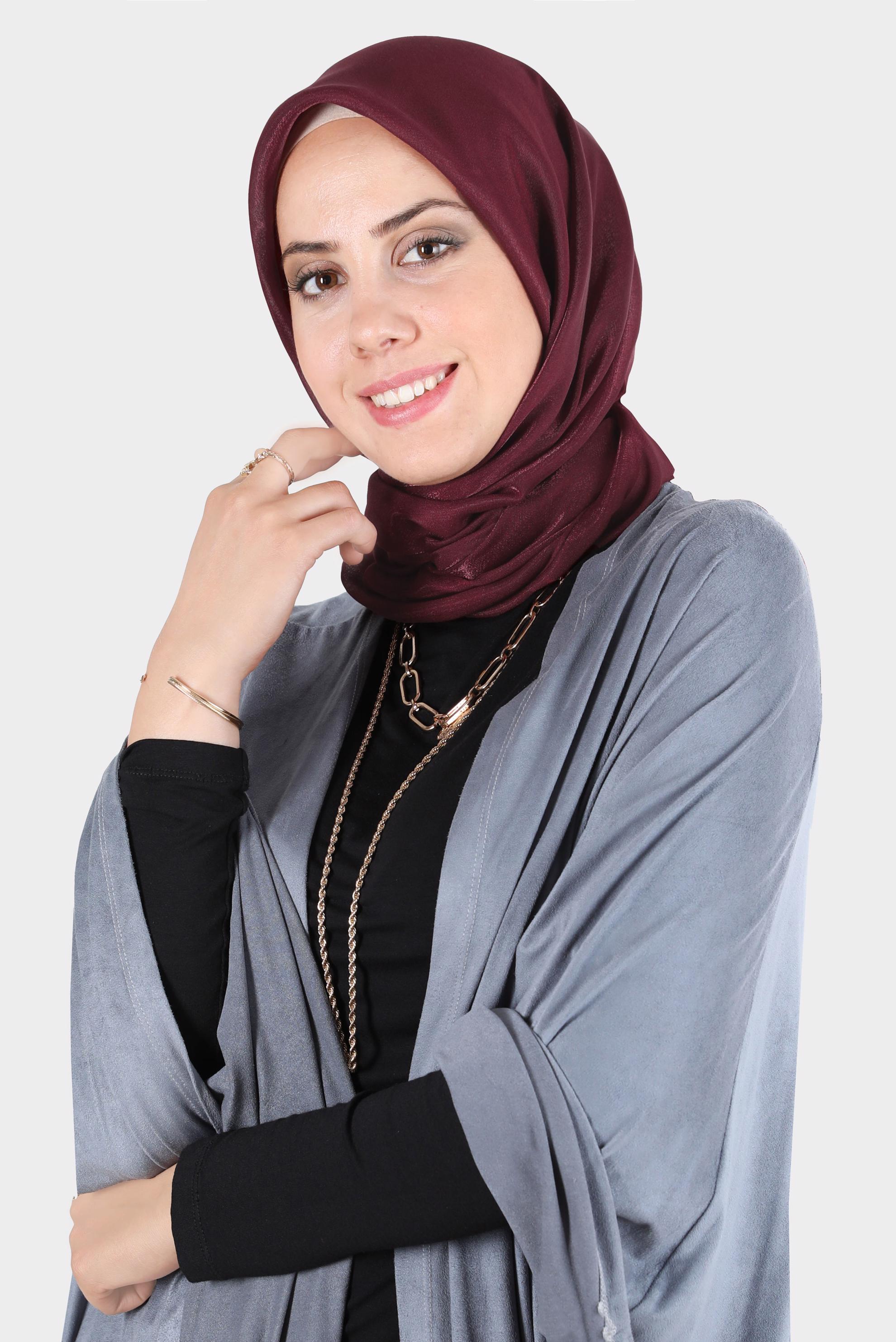 Hijab clothing CLARET RED ALVİNA SHINING SCARF 8126