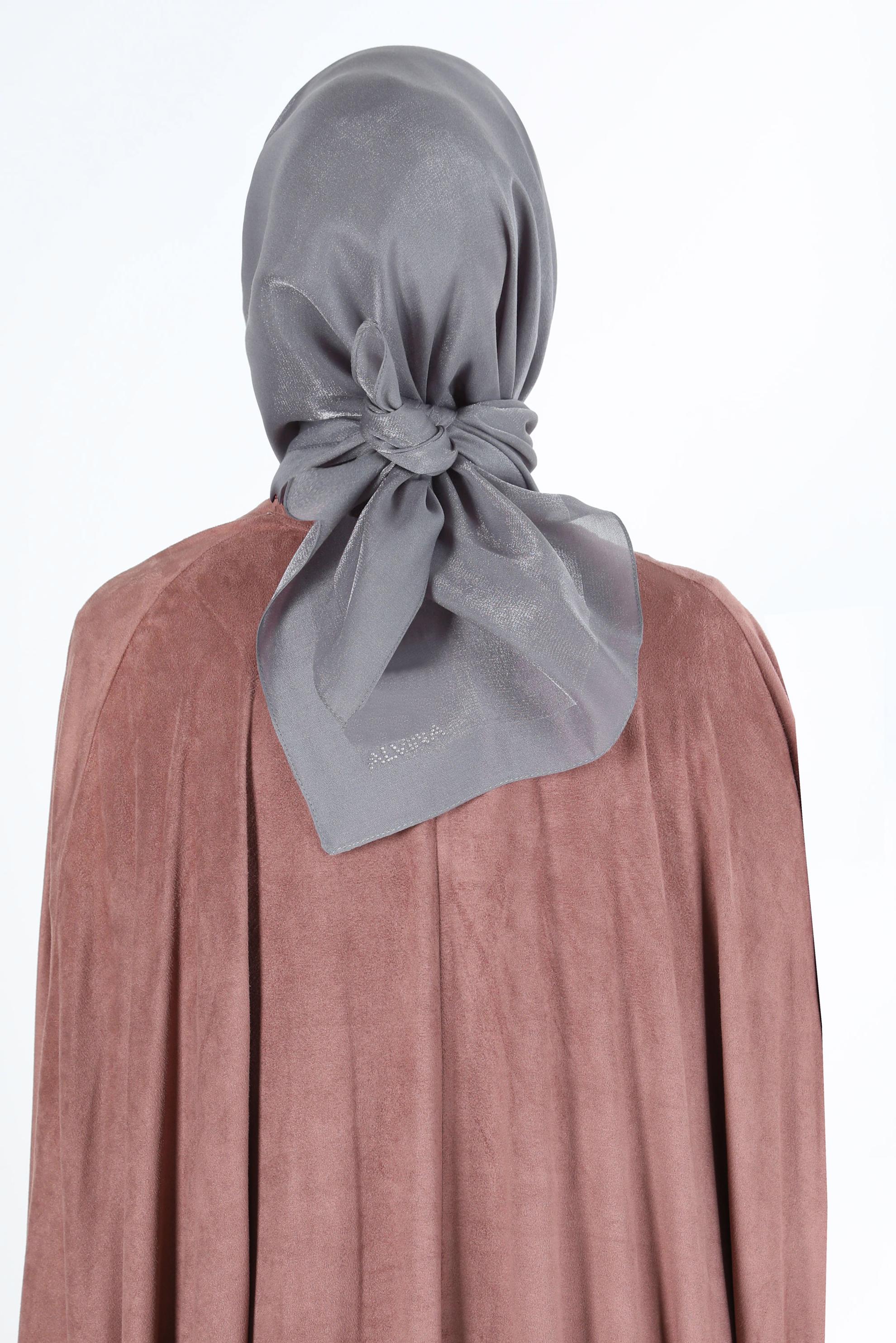 Tesettür giyim GÜMÜŞ ALVİNA PARILTI BANTLI EŞARP 8126