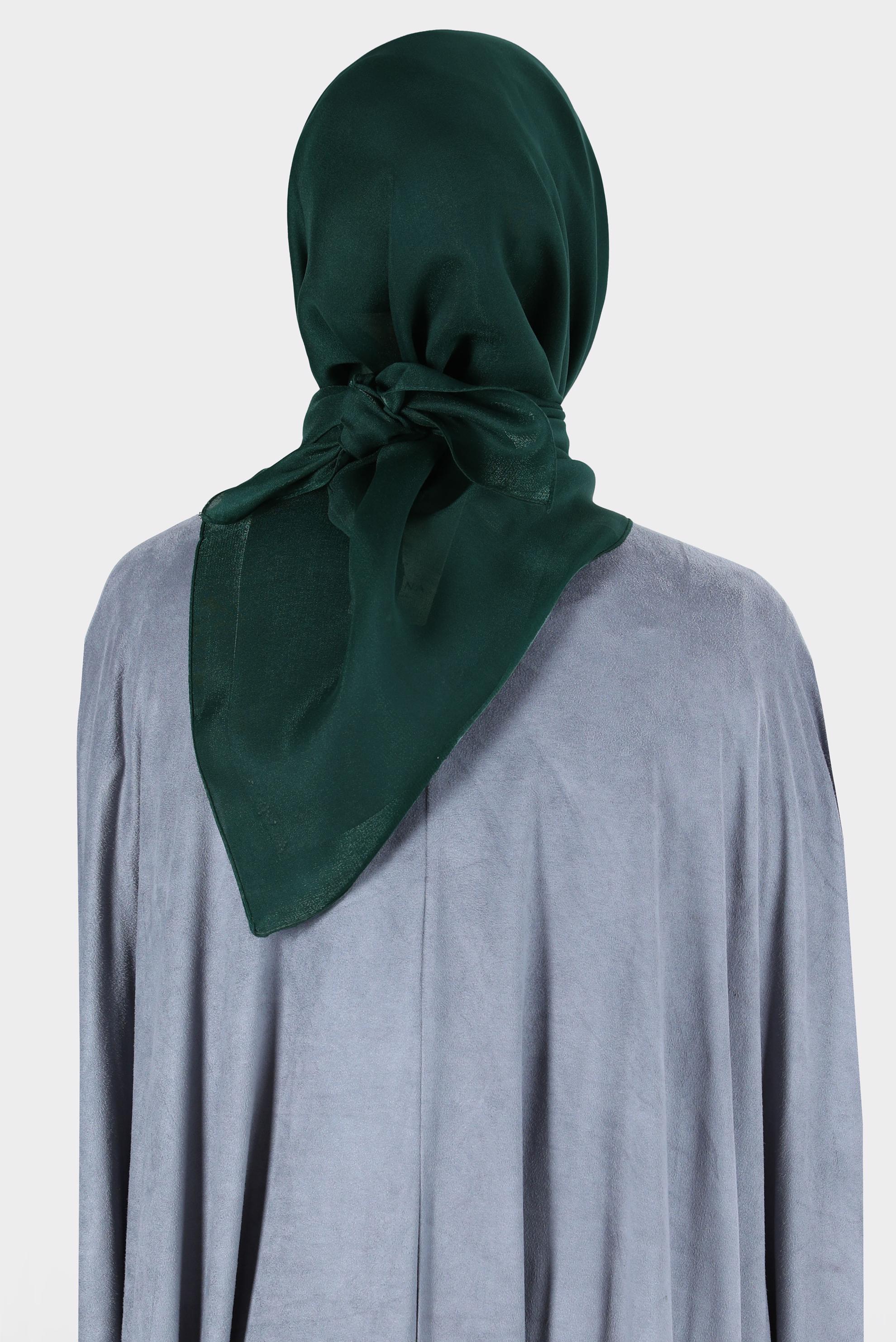 Tesettür giyim YEŞİL ALVİNA PARILTI BANTLI EŞARP 8126