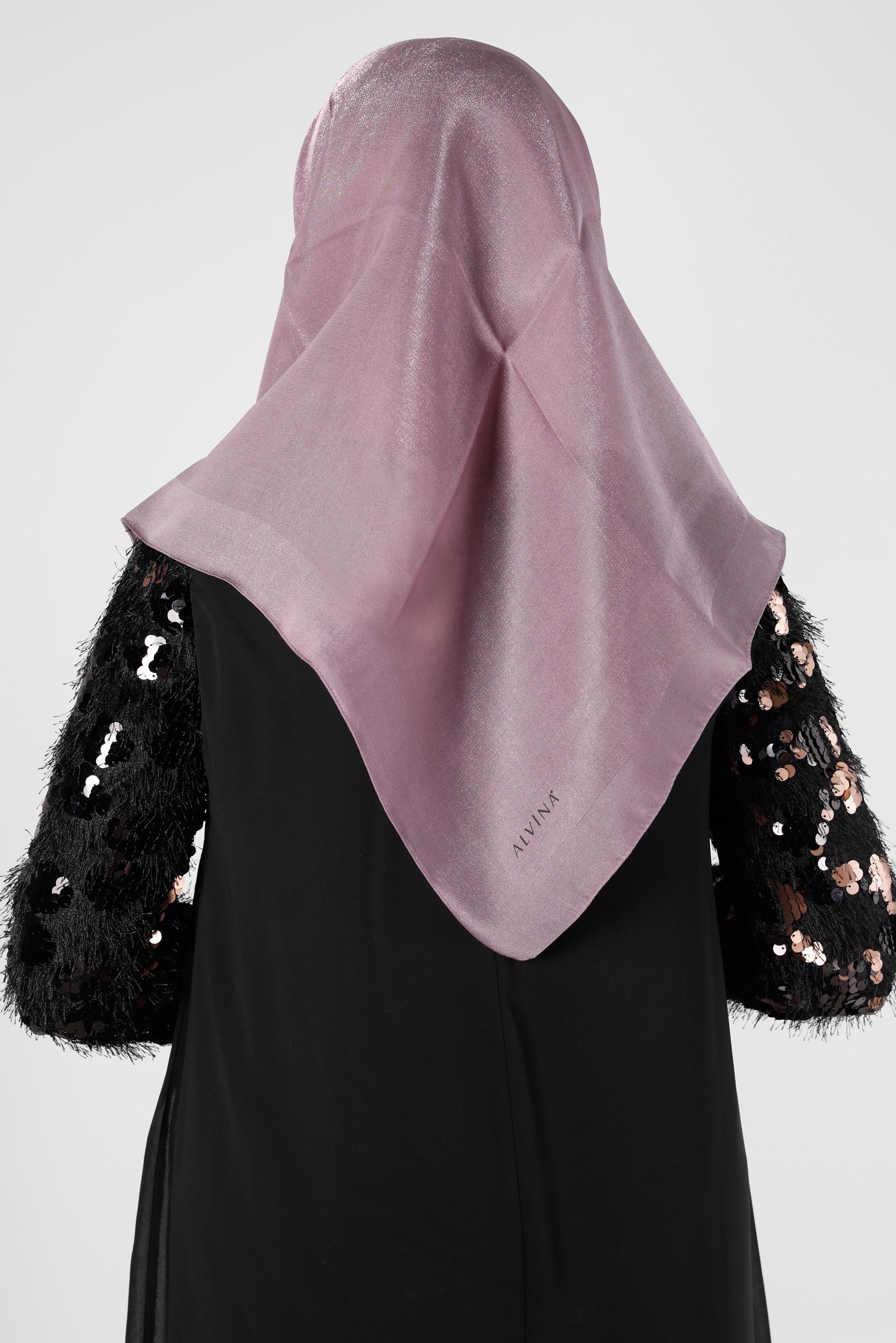 Tesettür giyim RENKSİZ ALVİNA PARILTI BANTLI EŞARP 8126