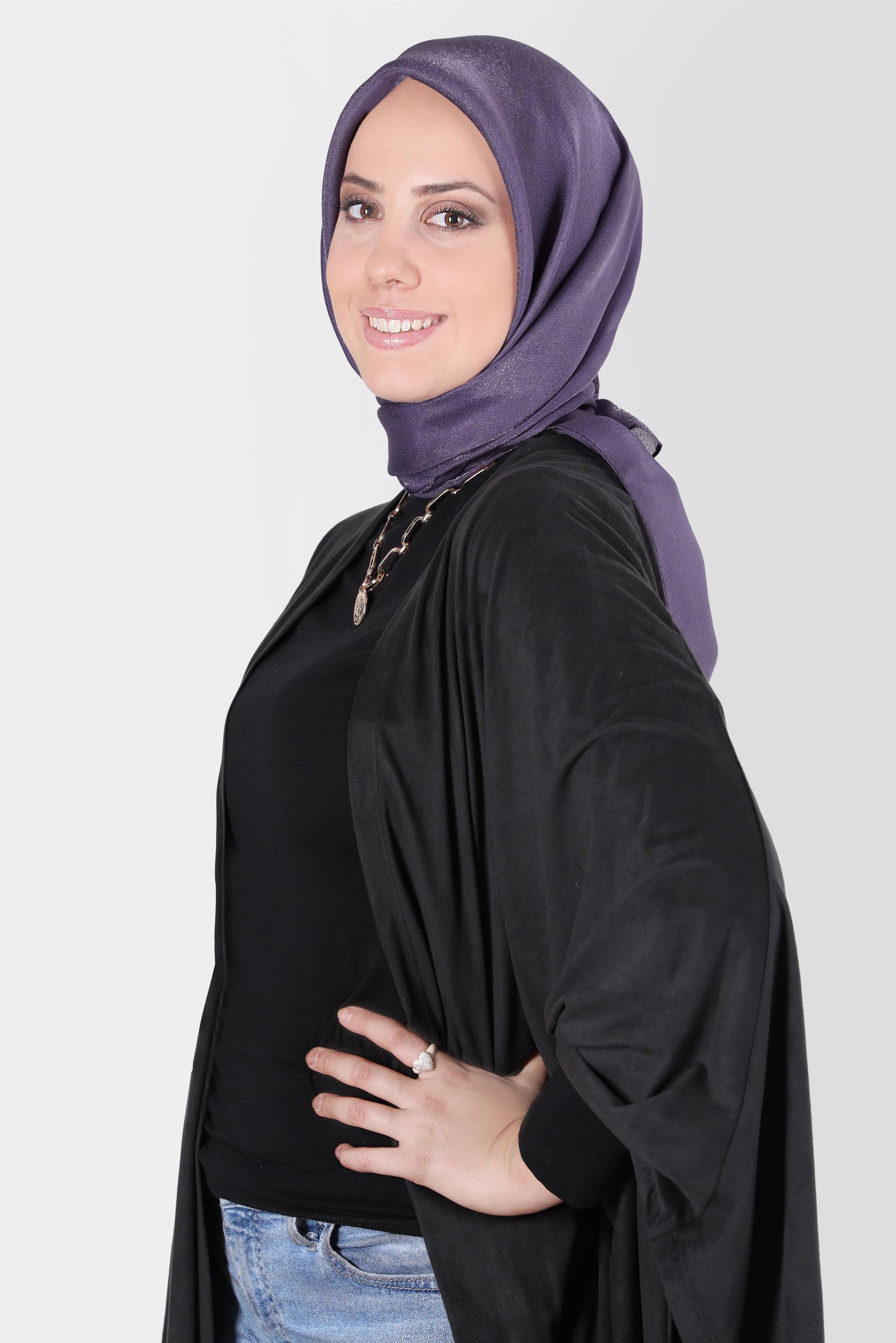 Tesettür giyim MOR ALVİNA ÜÇİPLİK EFEKTLİ EŞARP 8127 