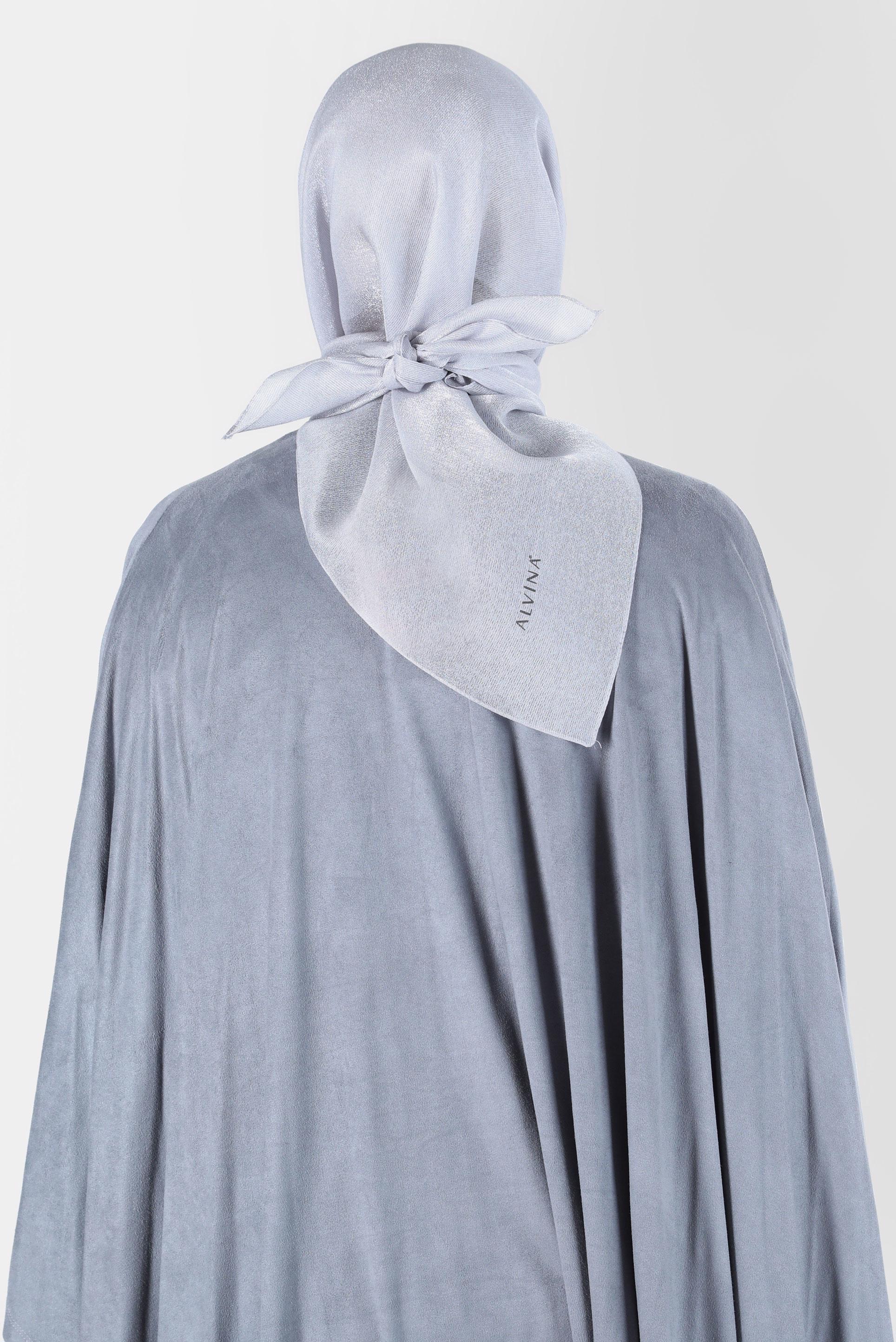 Tesettür giyim GRİ ALVİNA ÜÇİPLİK EFEKTLİ EŞARP 8127 