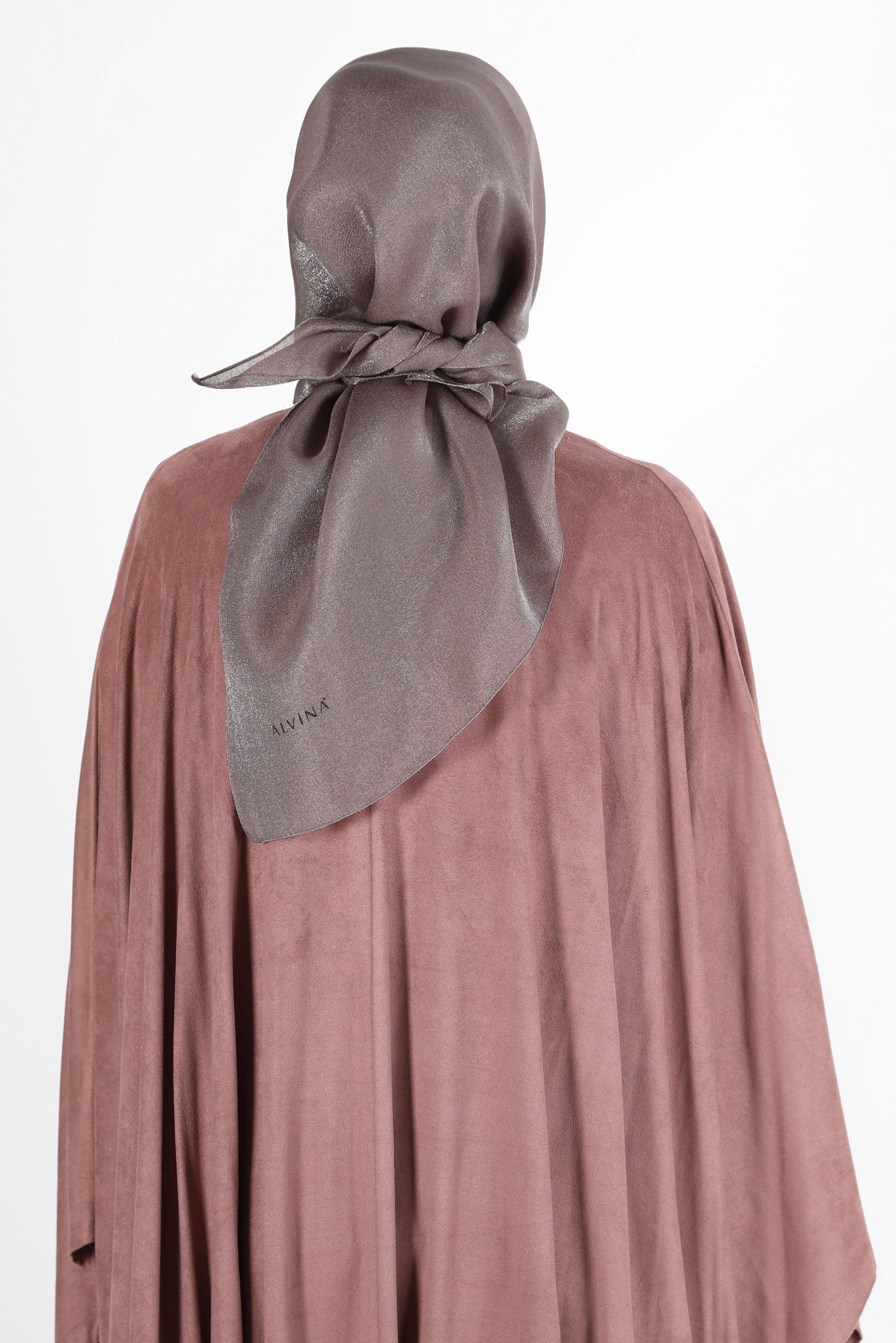 Tesettür giyim KAHVE ALVİNA ÜÇİPLİK EFEKTLİ EŞARP 8127 