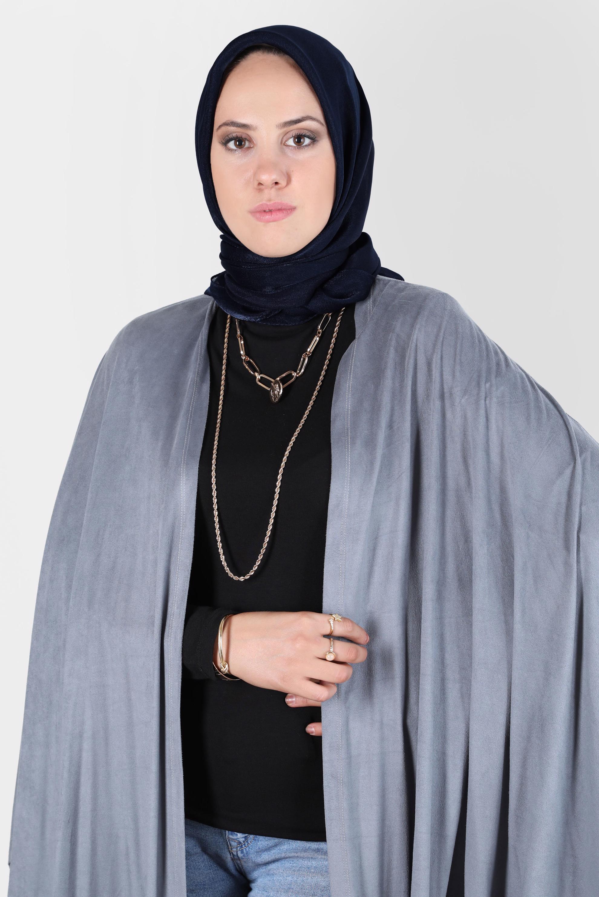 Tesettür giyim LACİVERT ALVİNA ÜÇİPLİK EFEKTLİ EŞARP 8127 