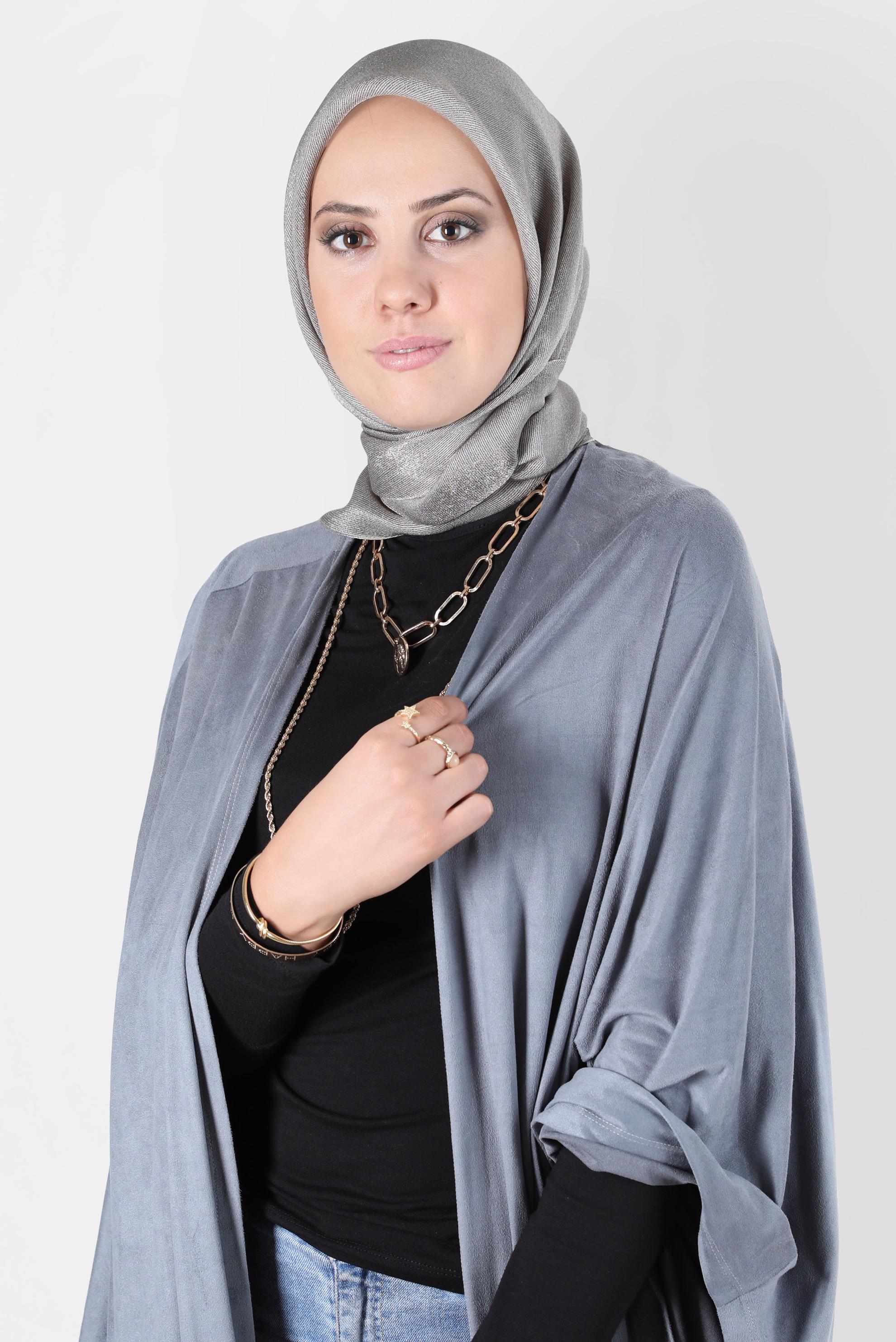 Tesettür giyim KAHVE ALVİNA ÜÇİPLİK EFEKTLİ EŞARP 8127 