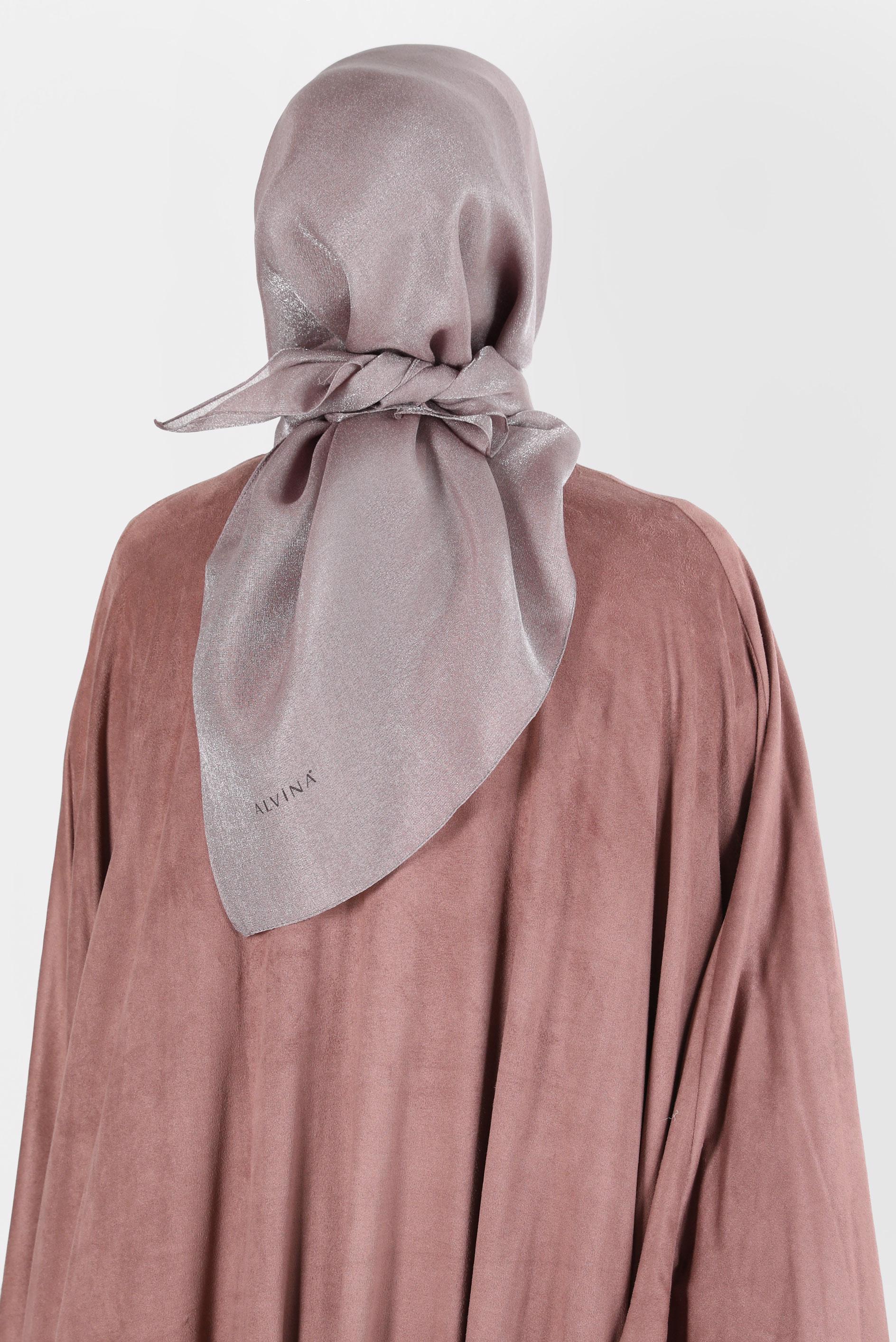 Tesettür giyim VİZON ALVİNA ÜÇİPLİK EFEKTLİ EŞARP 8127 