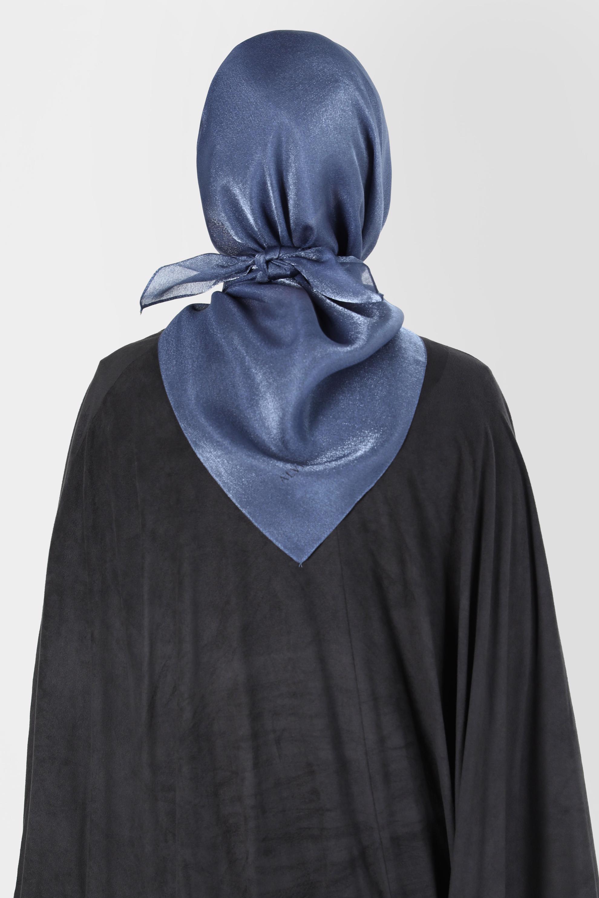 Tesettür giyim LACİVERT ALVİNA ÜÇİPLİK EFEKTLİ EŞARP 8127 