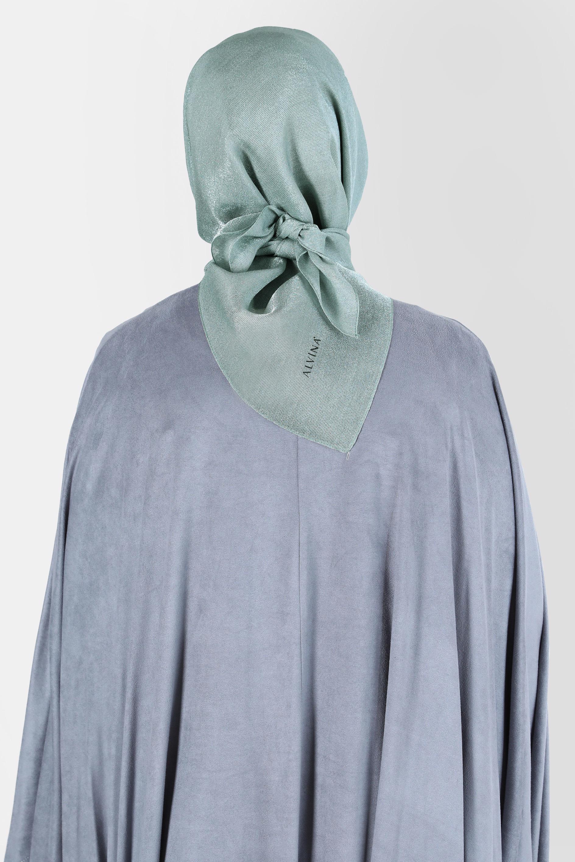 Tesettür giyim YEŞİL ALVİNA ÜÇİPLİK EFEKTLİ EŞARP 8127 