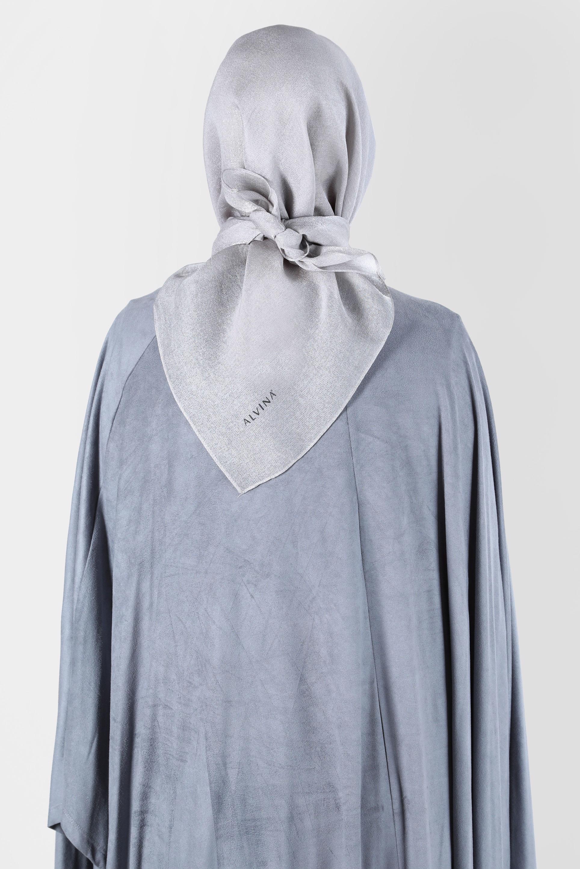 Tesettür giyim GRİ ALVİNA ÜÇİPLİK EFEKTLİ EŞARP 8127 