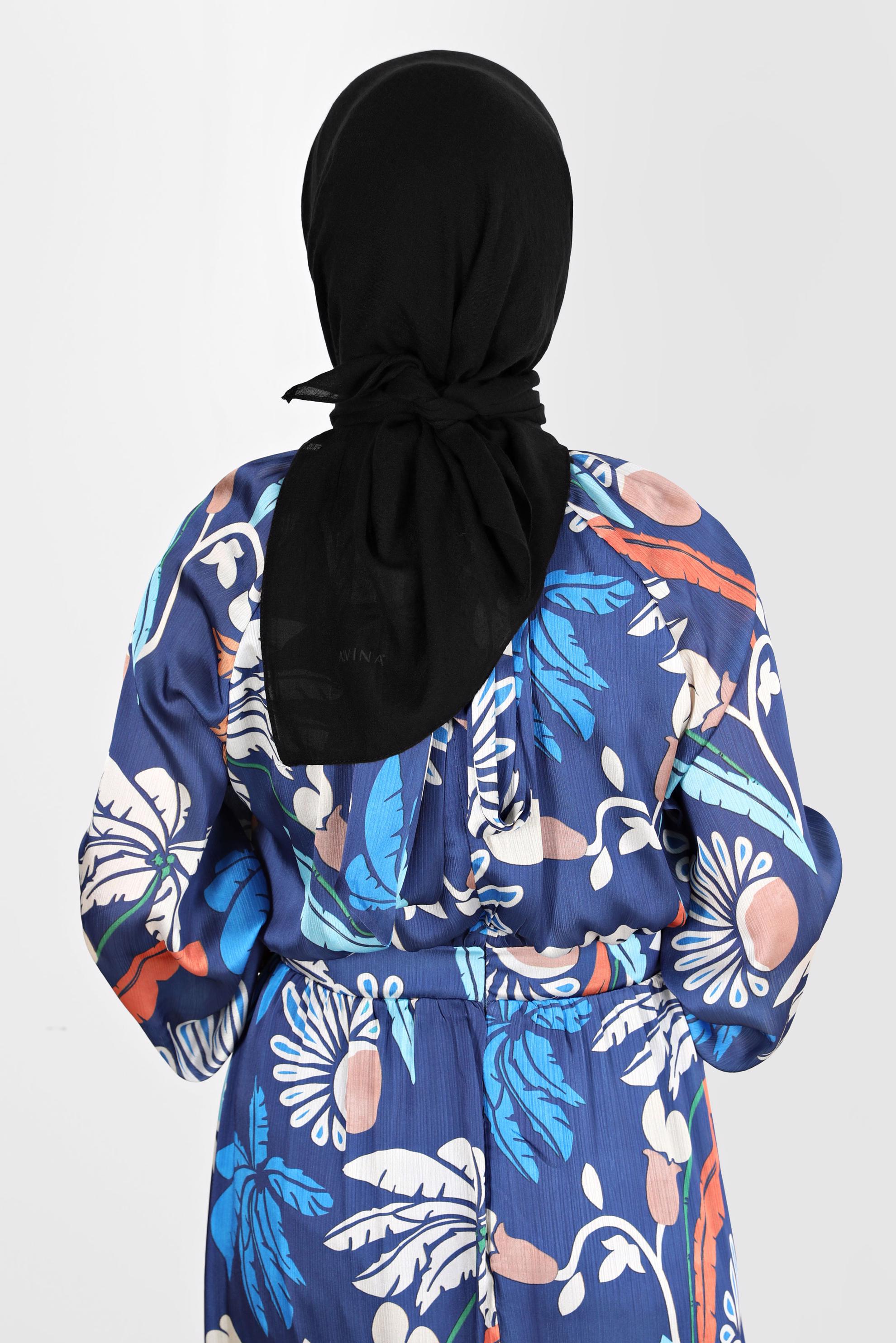 Tesettür giyim SİYAH ALVİNA PAMUK EŞARP 8130 