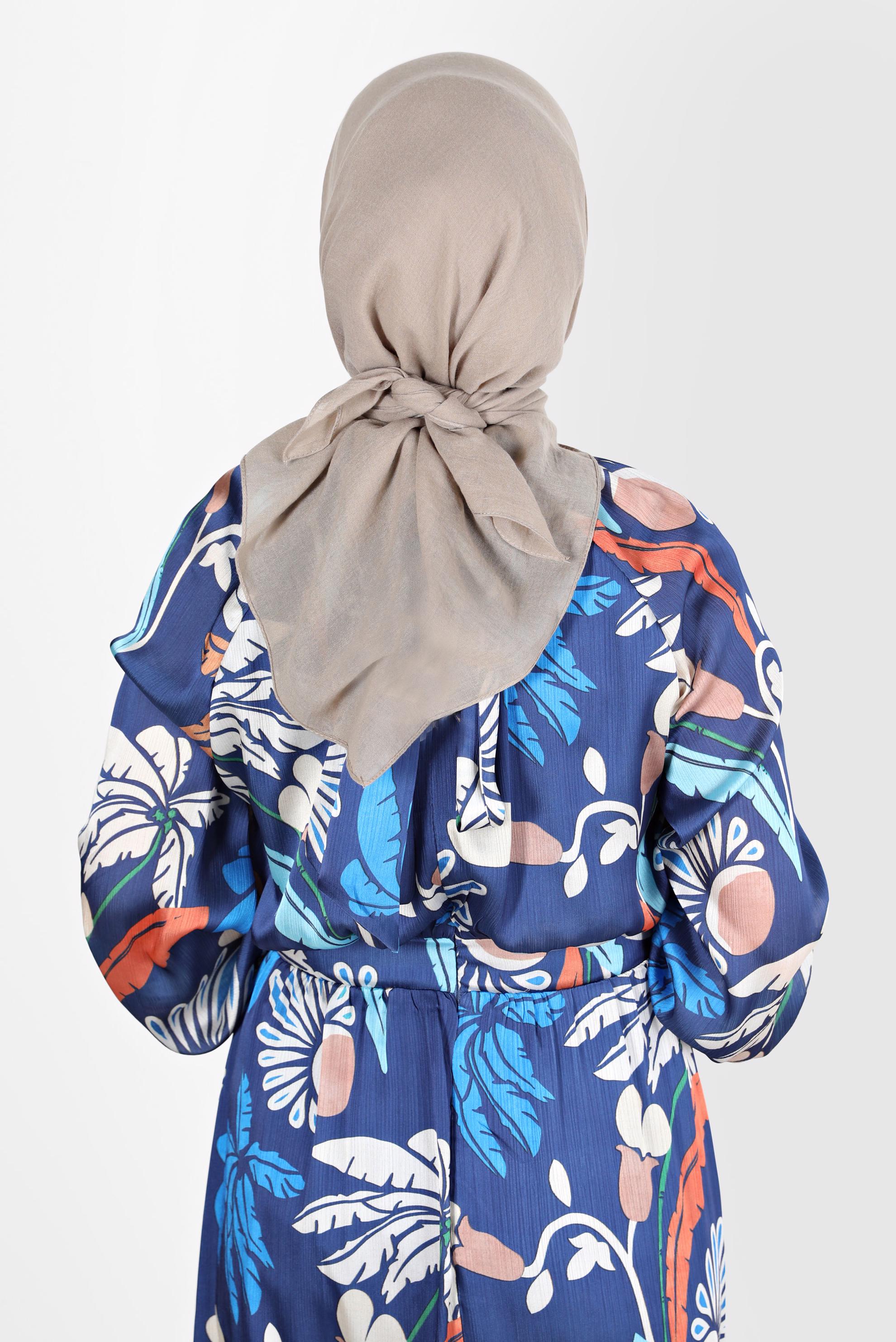 Tesettür giyim BEJ ALVİNA PAMUK EŞARP 8130 