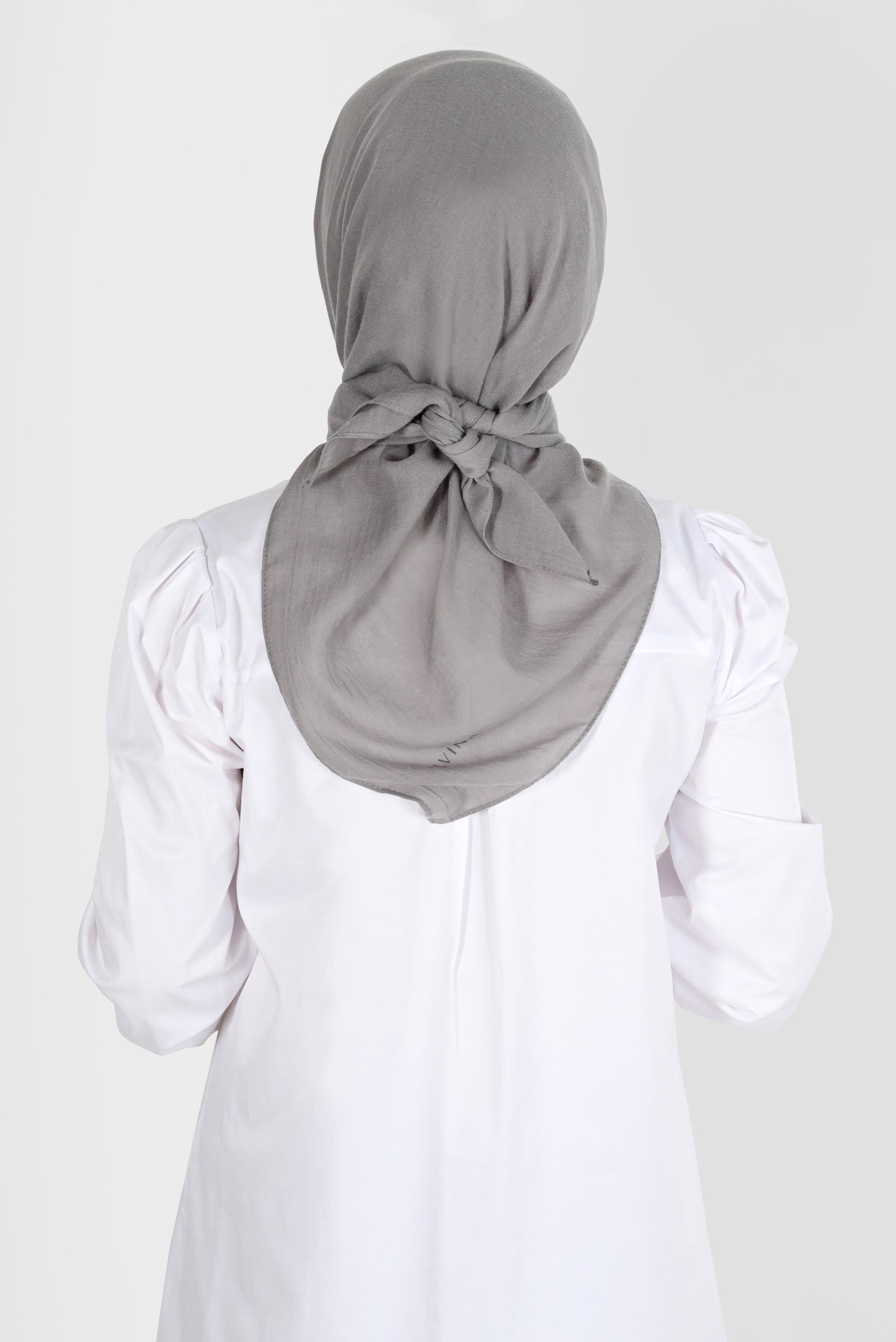 Tesettür giyim GRİ ALVİNA PAMUK EŞARP 8130 