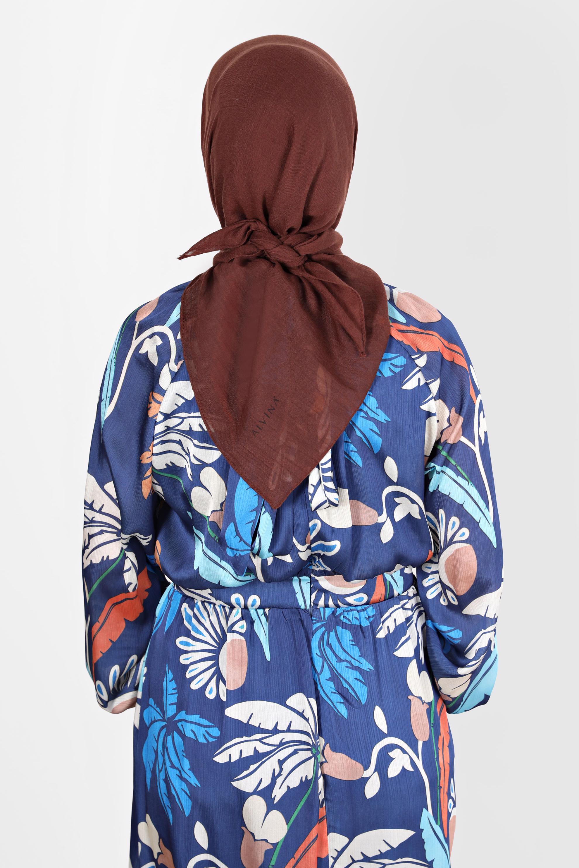 Tesettür giyim KAHVE ALVİNA PAMUK EŞARP 8130 