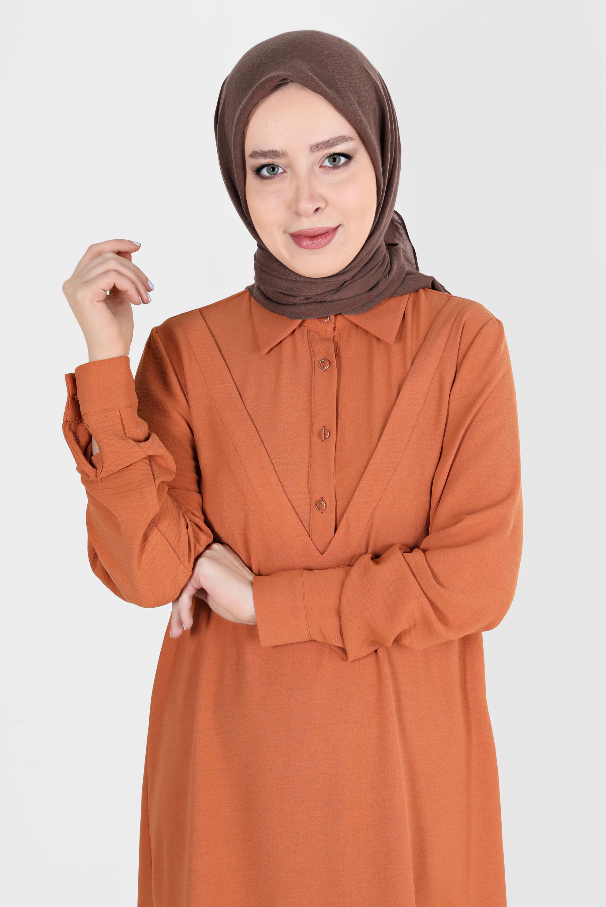 Tesettür giyim KAHVE ALVİNA PAMUK EŞARP 8130 