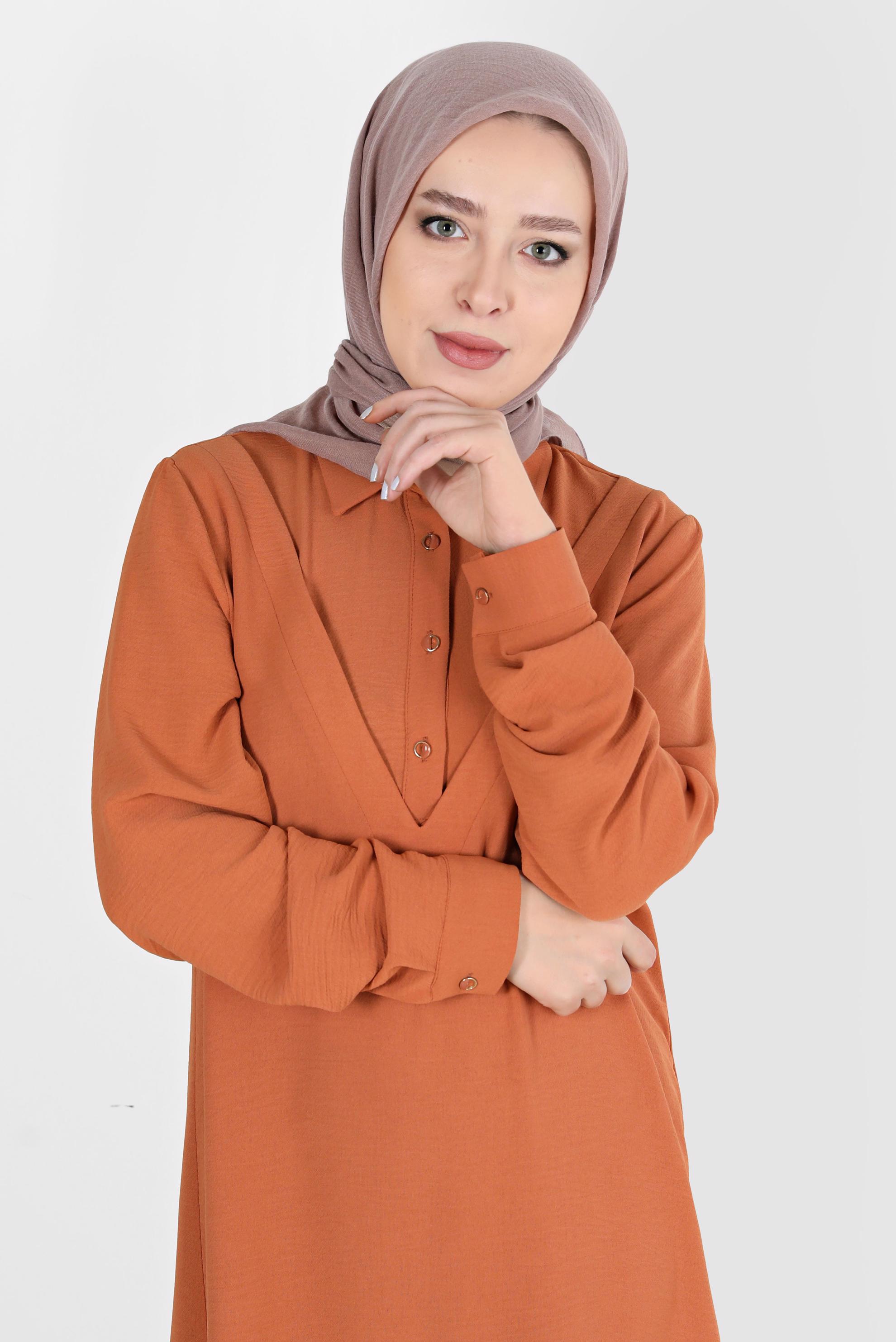 Tesettür giyim KAHVE ALVİNA PAMUK EŞARP 8130 