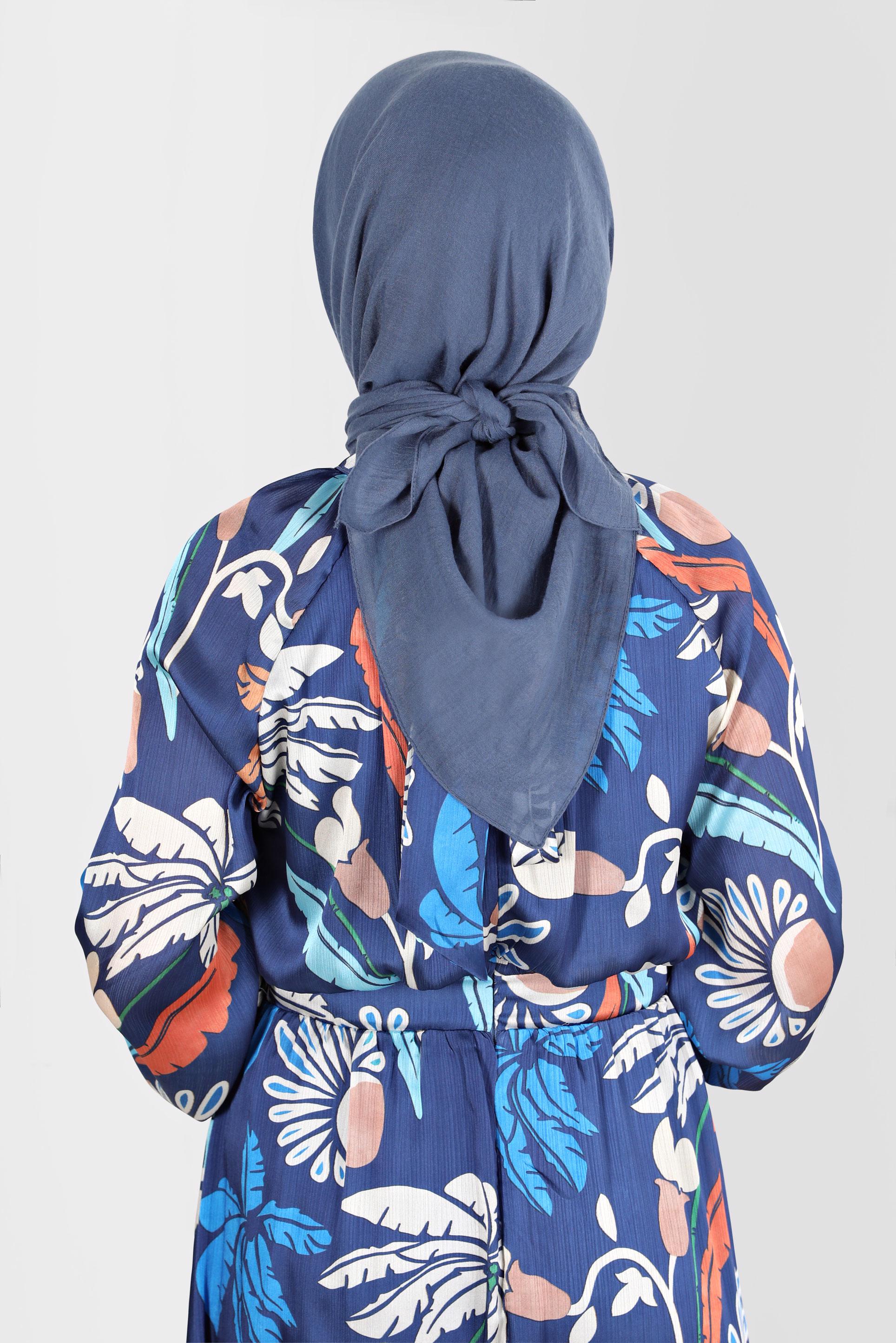 Tesettür giyim LACİVERT ALVİNA PAMUK EŞARP 8130 