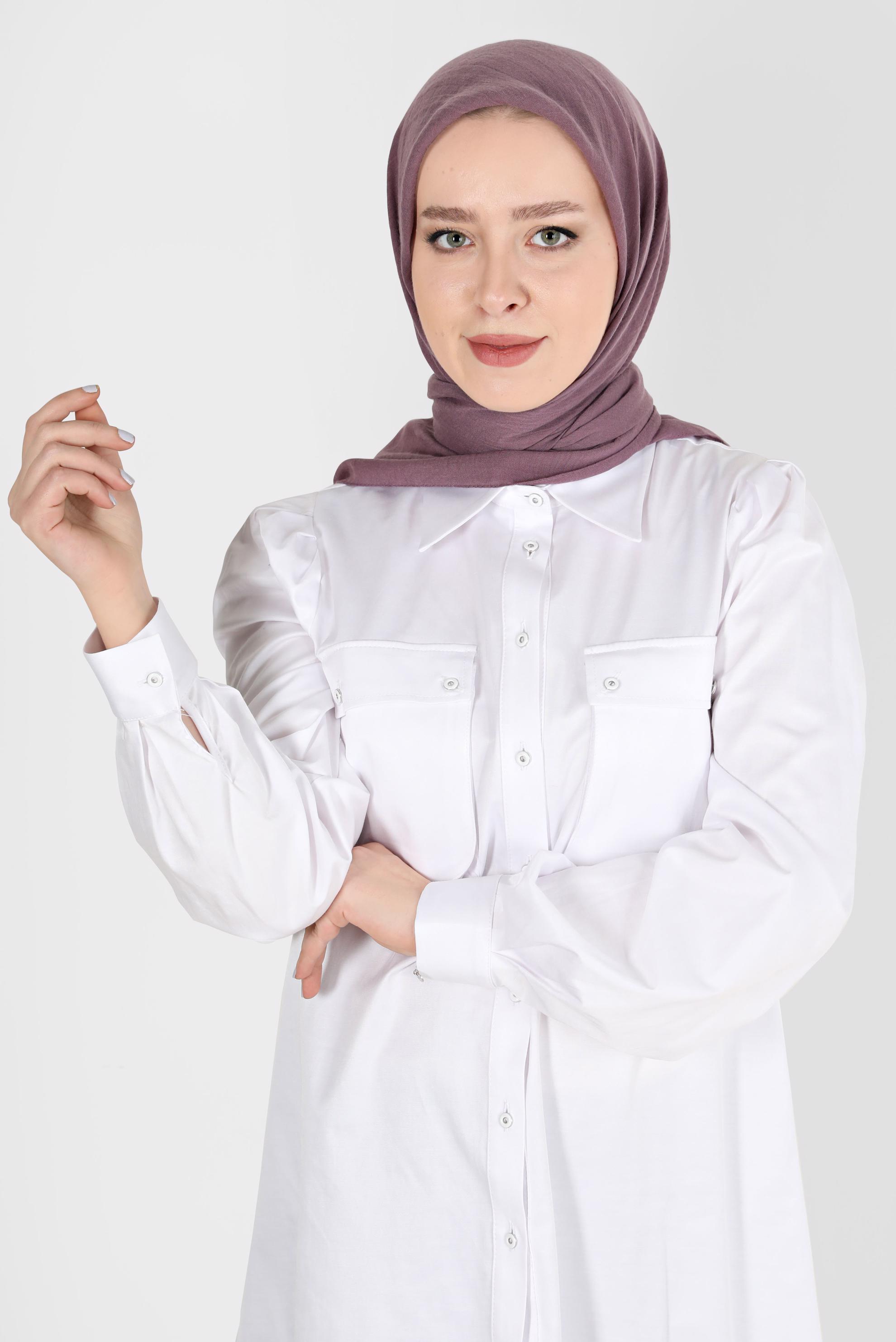 Tesettür giyim PEMBE ALVİNA PAMUK EŞARP 8130 