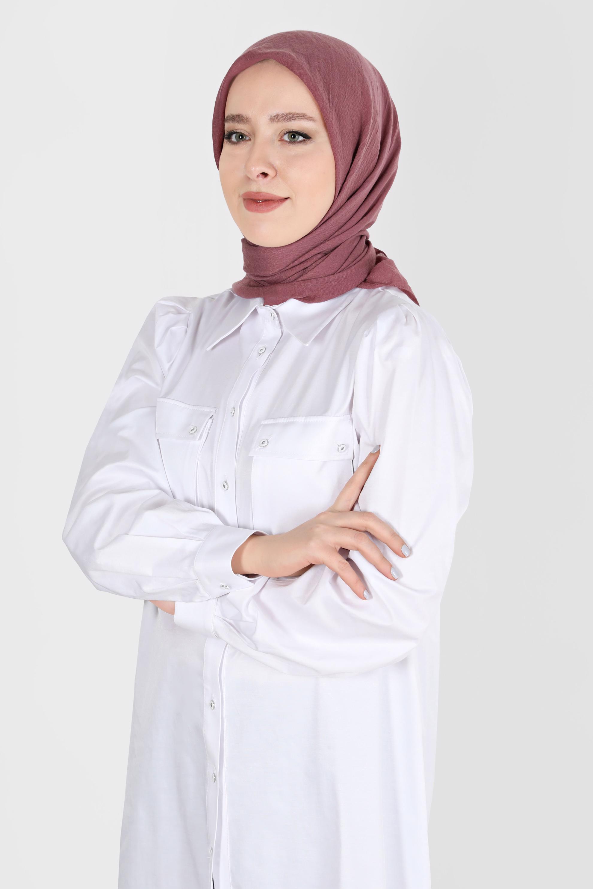 Tesettür giyim PEMBE ALVİNA PAMUK EŞARP 8130 