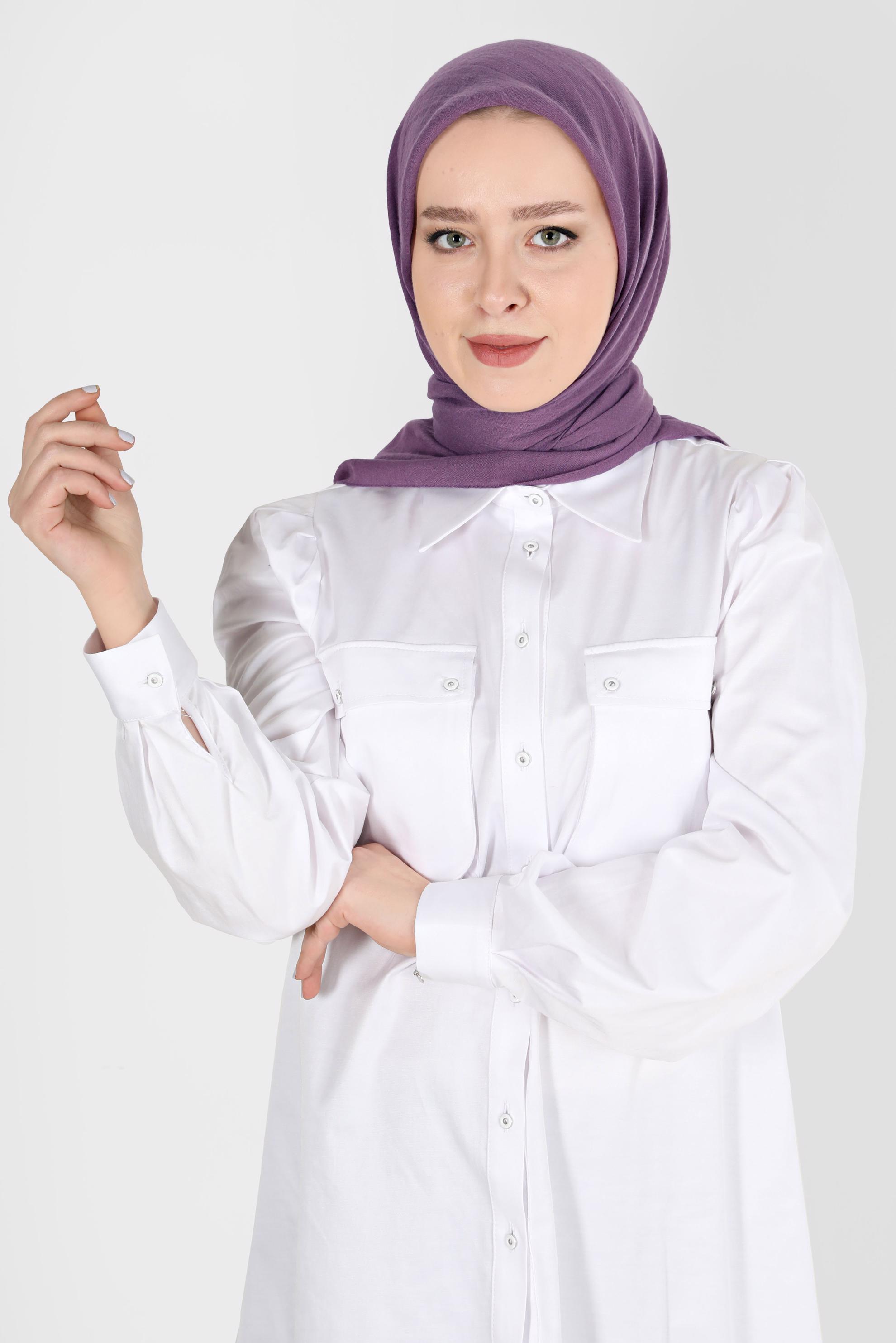 Tesettür giyim YEŞİL ALVİNA PAMUK EŞARP 8130 