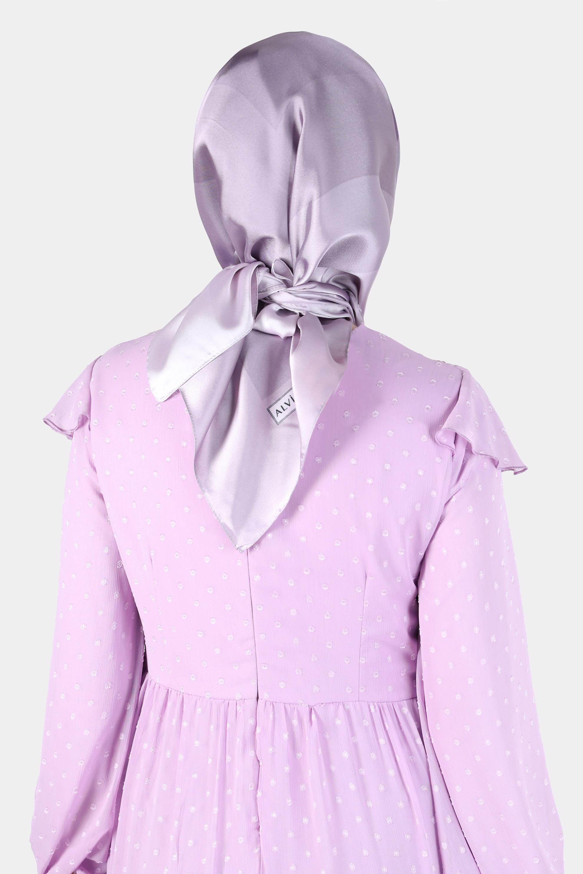 Tesettür giyim MOR ALVİNA DESENLİ EŞARP 8131 